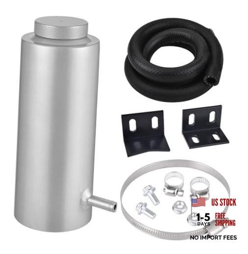 Coolant Overflow Tank, Radiator Overflow Bottle 800ml Universal Aluminum Silver