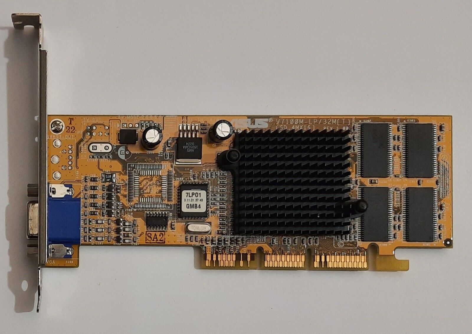 ASUS V7100M AGP (32MB, Nvidia GeForce2 MX200, Retro, 2002) Graphics Card