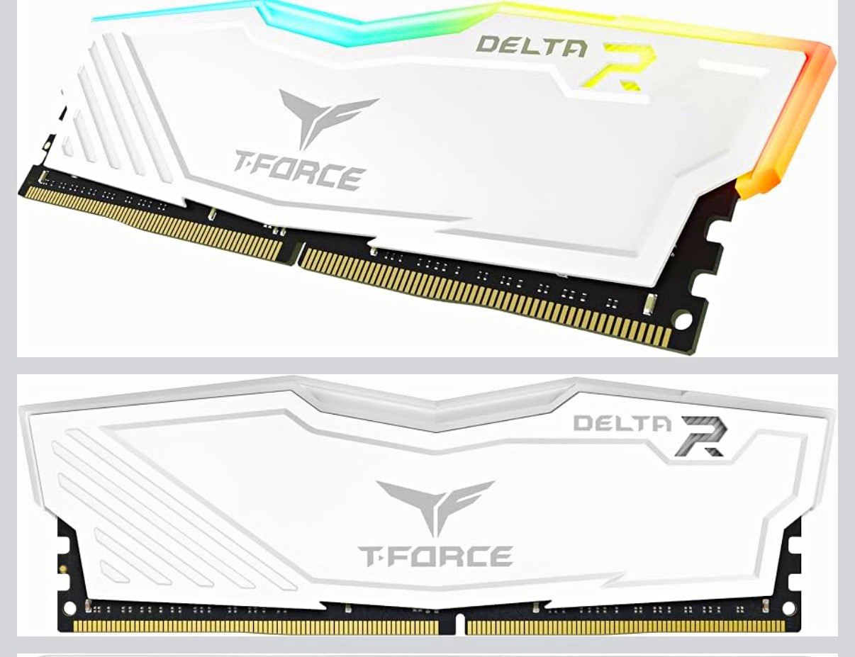T-Force Delta R White RGB DDR4 SDRAM DIMM Desktop Memory 288-Pin
