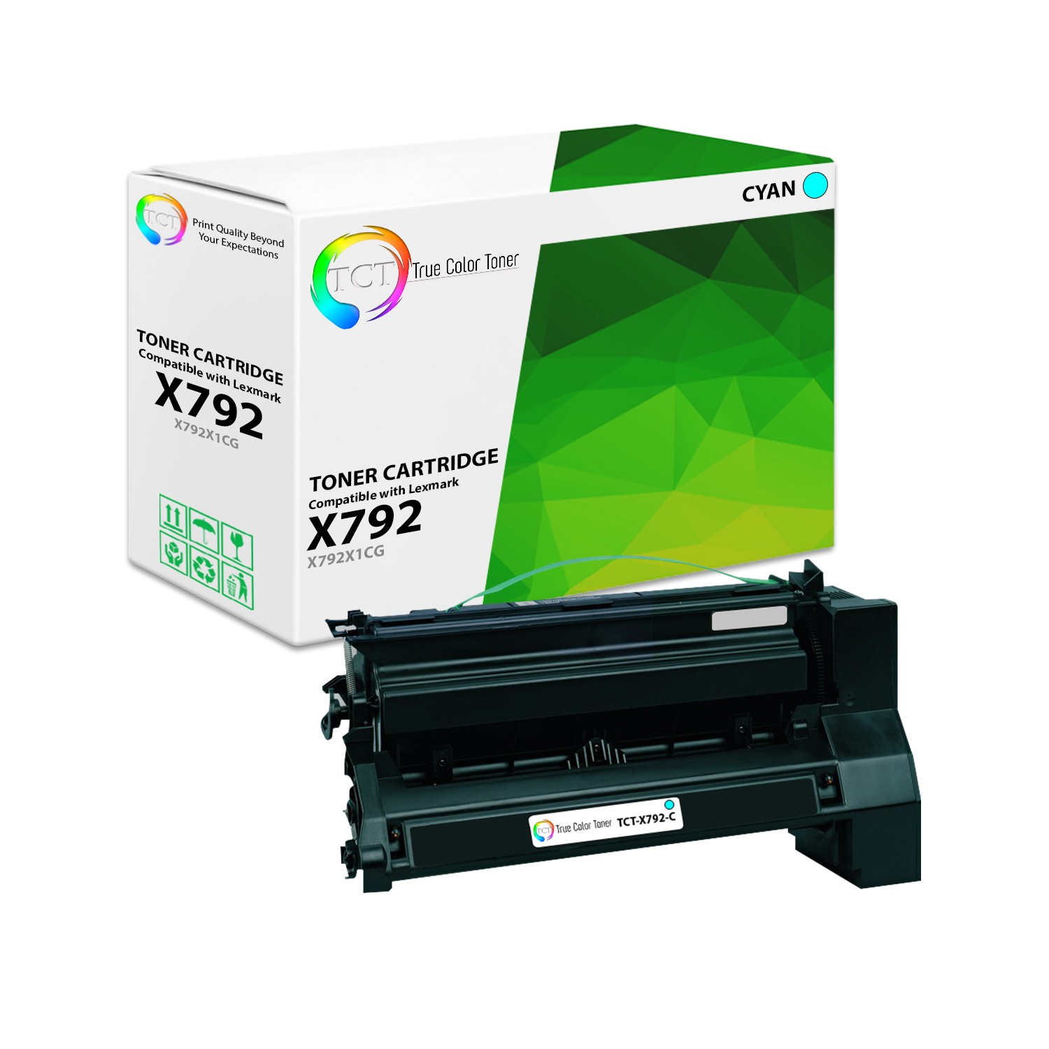 TCT Premium For Lexmark X792 X792X1CG Cyan Extra HY Compatible Toner Cartridge