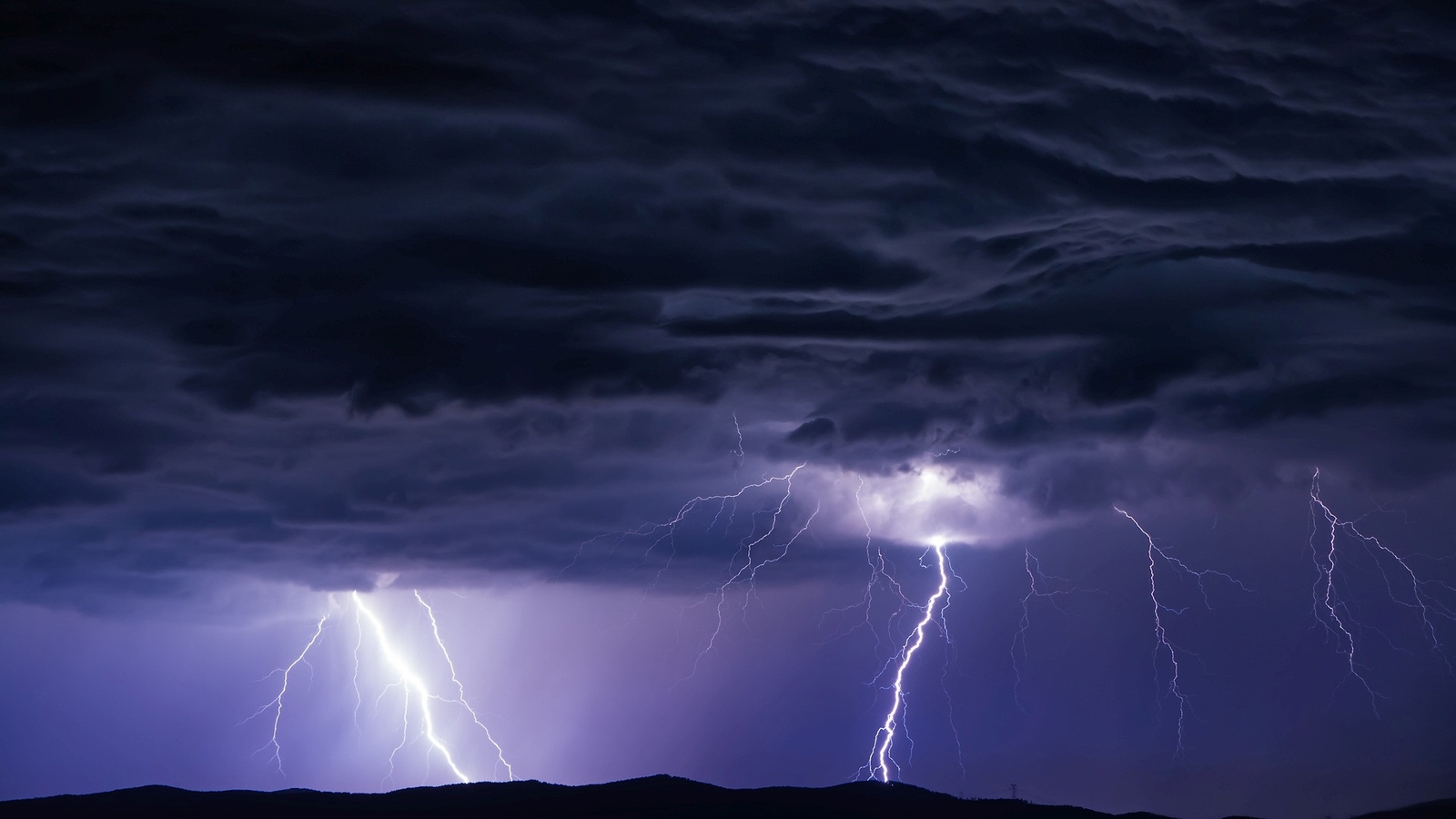 Landscape nature clouds hills night storm Custom Gaming Mat Desk
