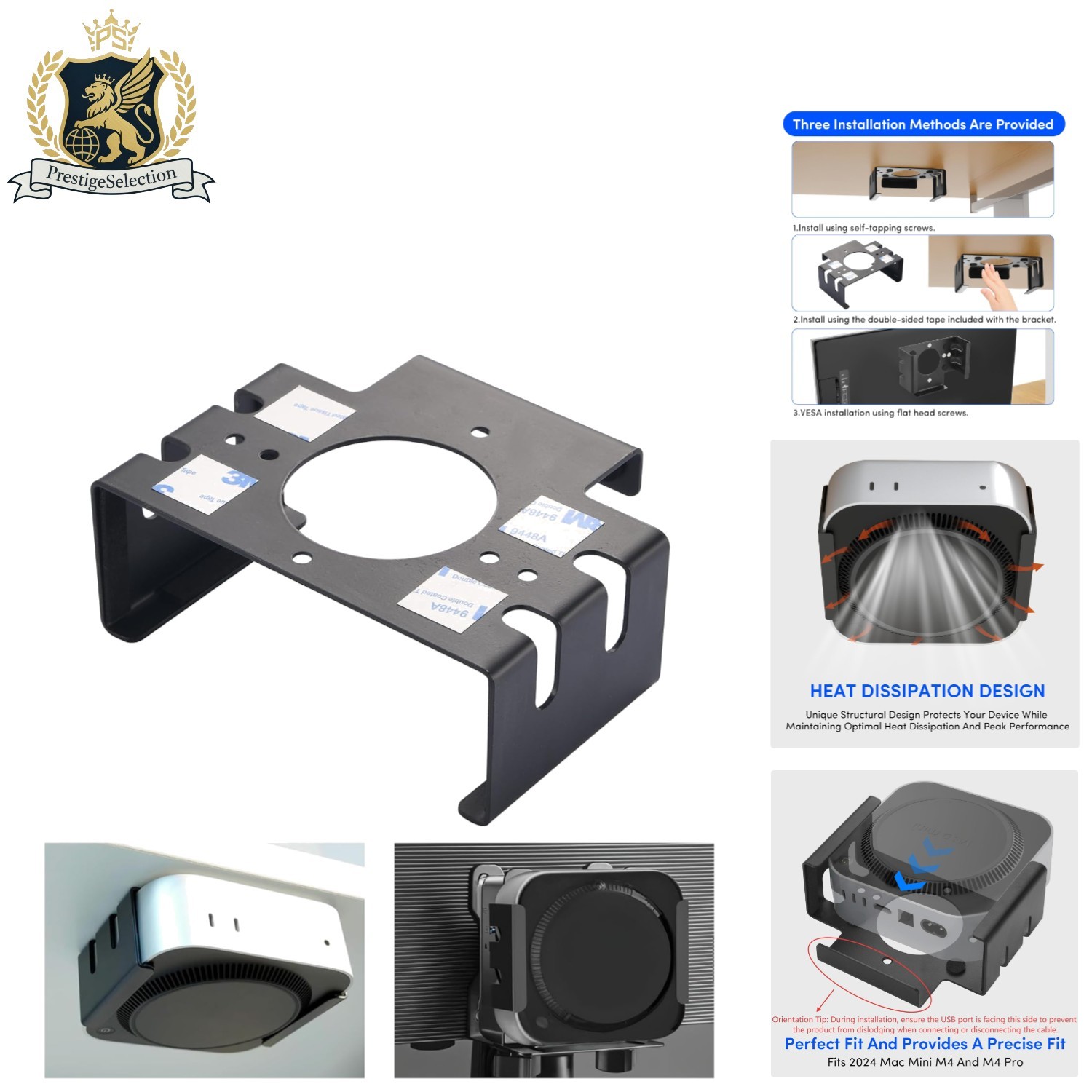 Quick-Install Under Desk Mount for 2024 Mac Mini M4/M4 Pro - Maximize Space