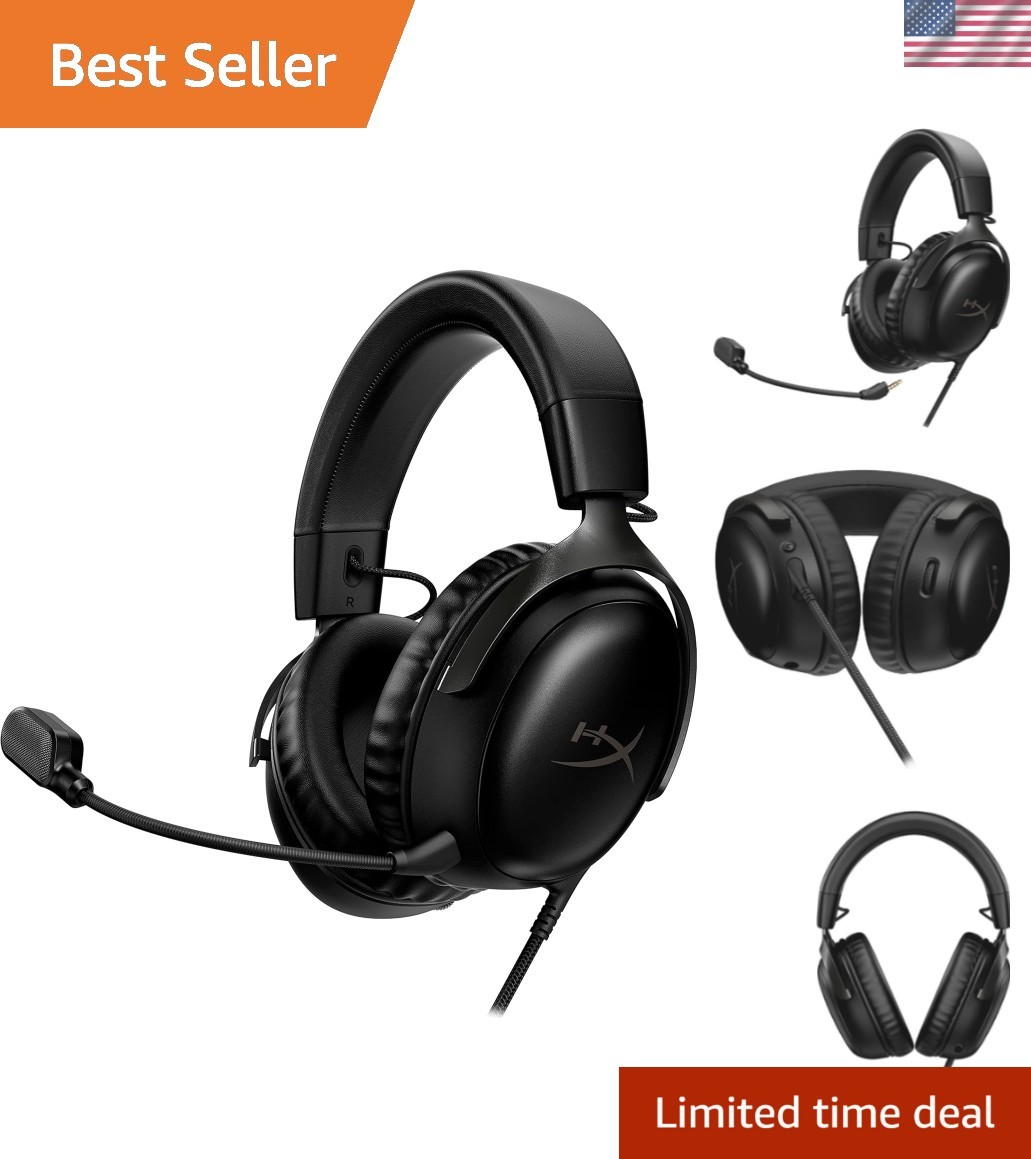 Cloud III:  Wired Gaming Headset for PC, PS5, Xbox – Black & Stylish
