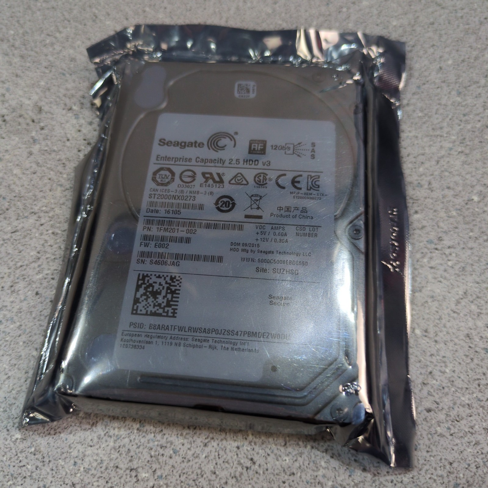 Seagate Enterprise Capacity ST2000NX0253 2TB SATA  2.5" HDD v3 PN 1FM101-002