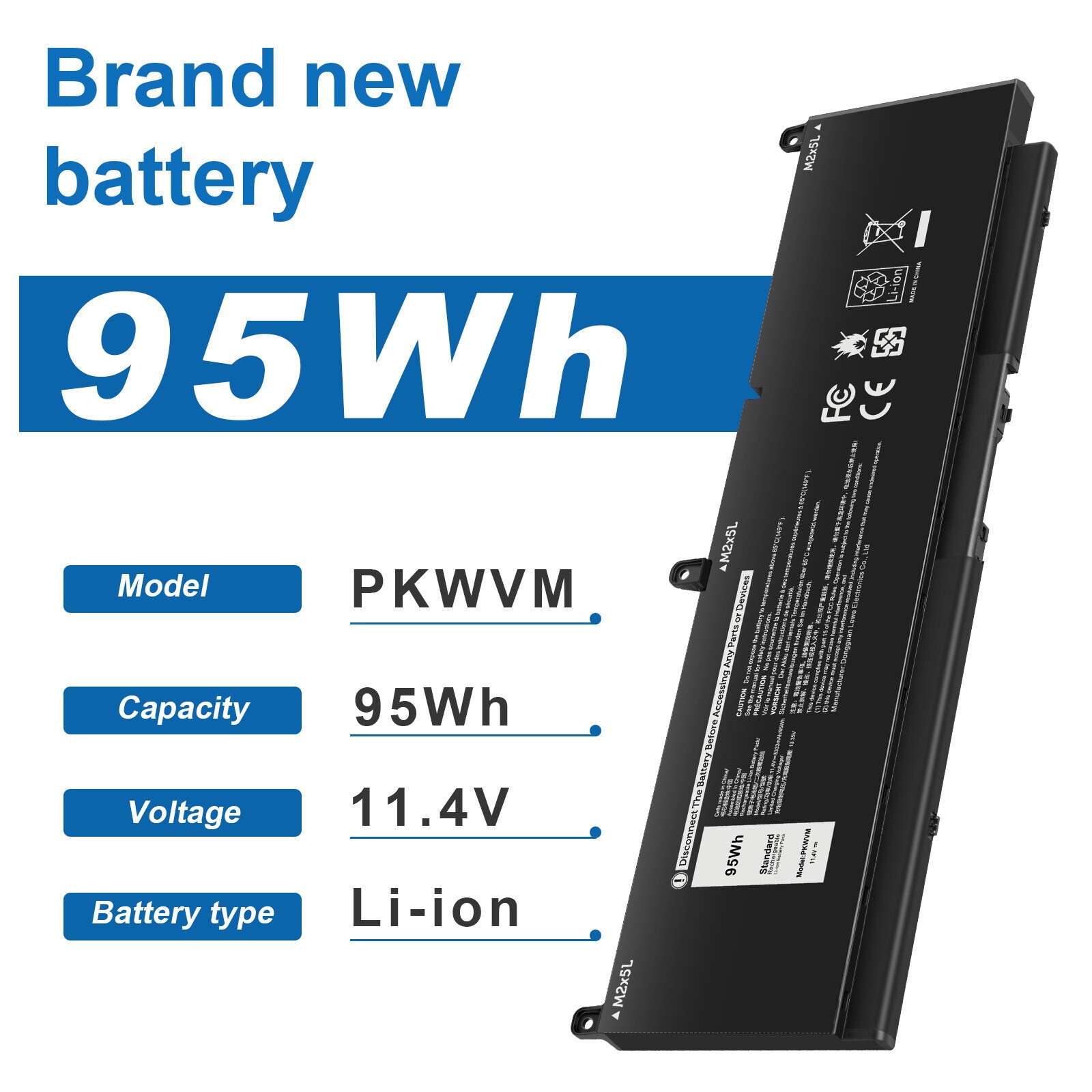 🧡LOT PKWVM Battery For DELL Precision 7550 7560 CR72X 17C06 447VR P93F002 95WH