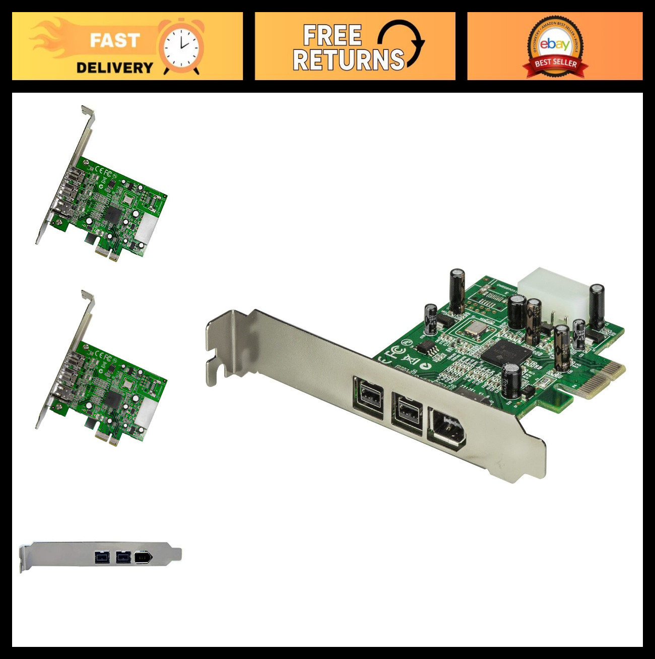 3-Port FireWire Card Adapter PCI Express 1394a/b - High-Speed Data Transfer