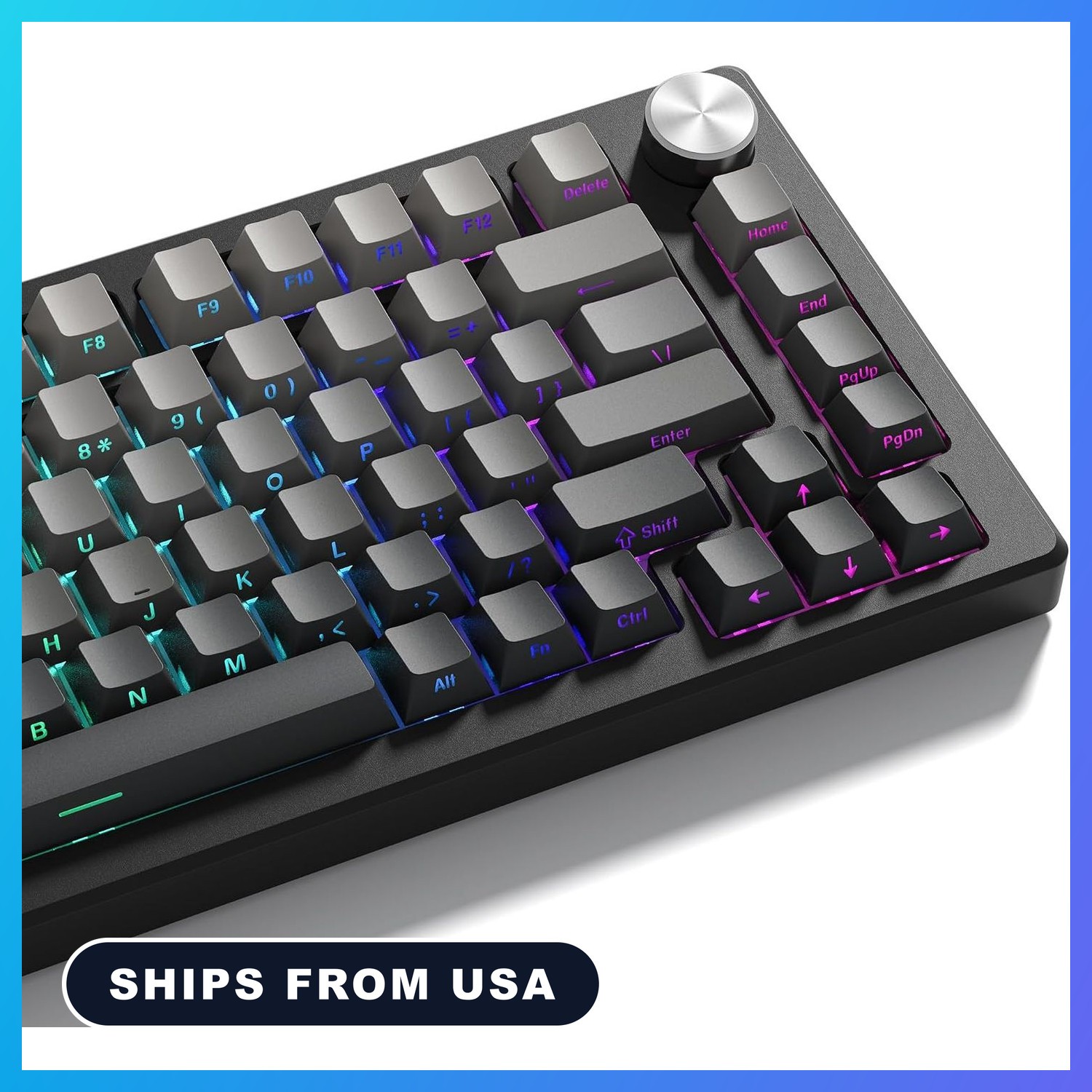 Shine Through keycaps Set,Double Shot PBT keycaps Gradient