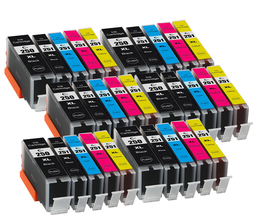 XL Ink Cartridges works for Canon PGI-250XL CLI-251XL MX920 MG5520 MG5620 iP7220
