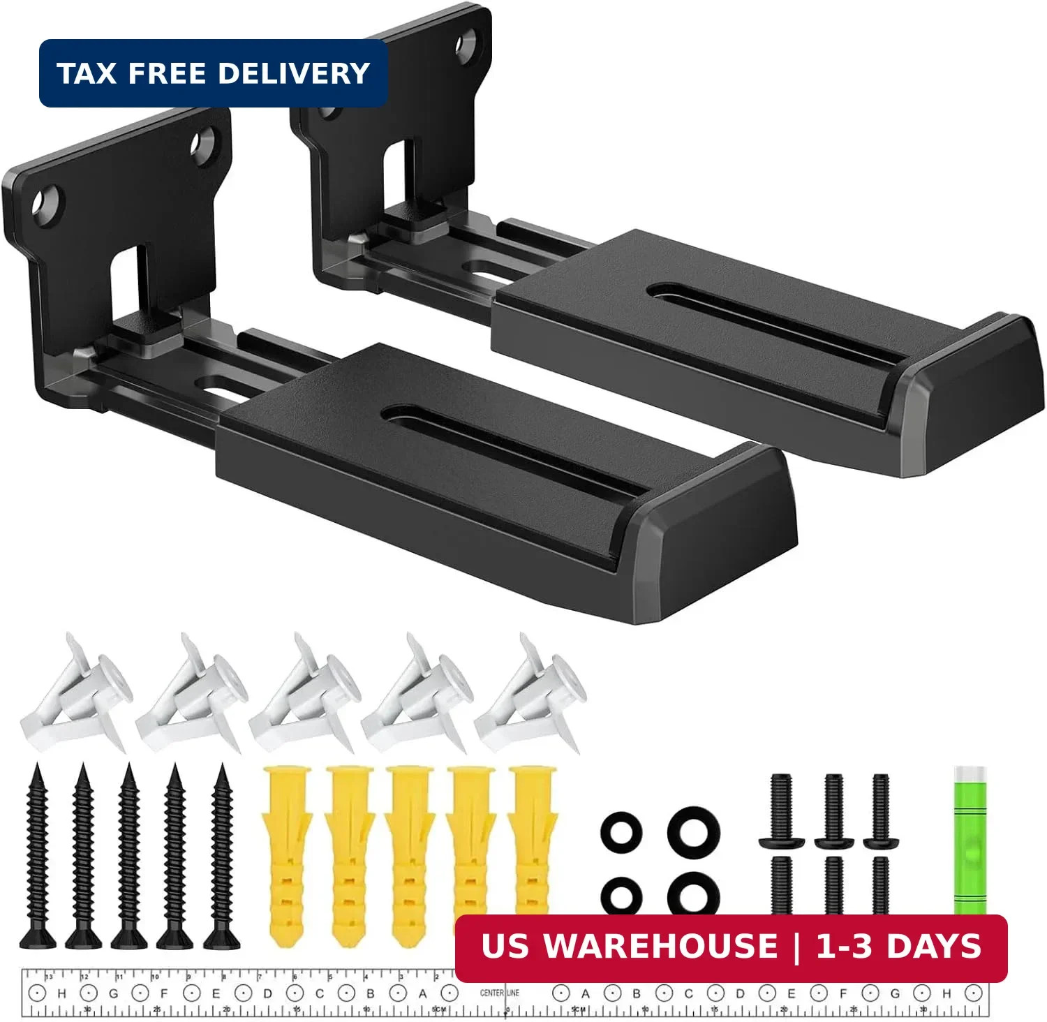 ZUOLACO Soundbar Wall Mount, Depth Adjustable 3.6"-6.4", Sturdy Design | Easily