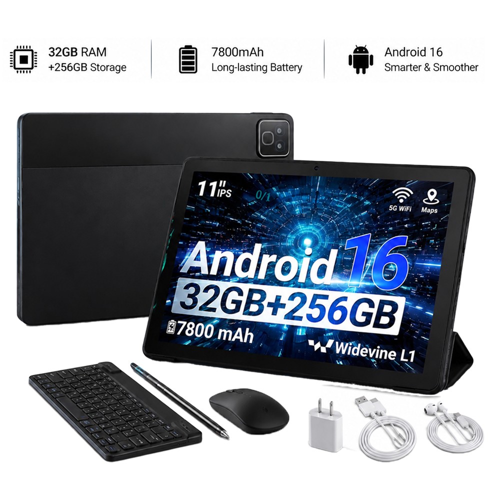10 Inch Touchscreen Android 16 Tablet Octa Core Processor 256GB Storage