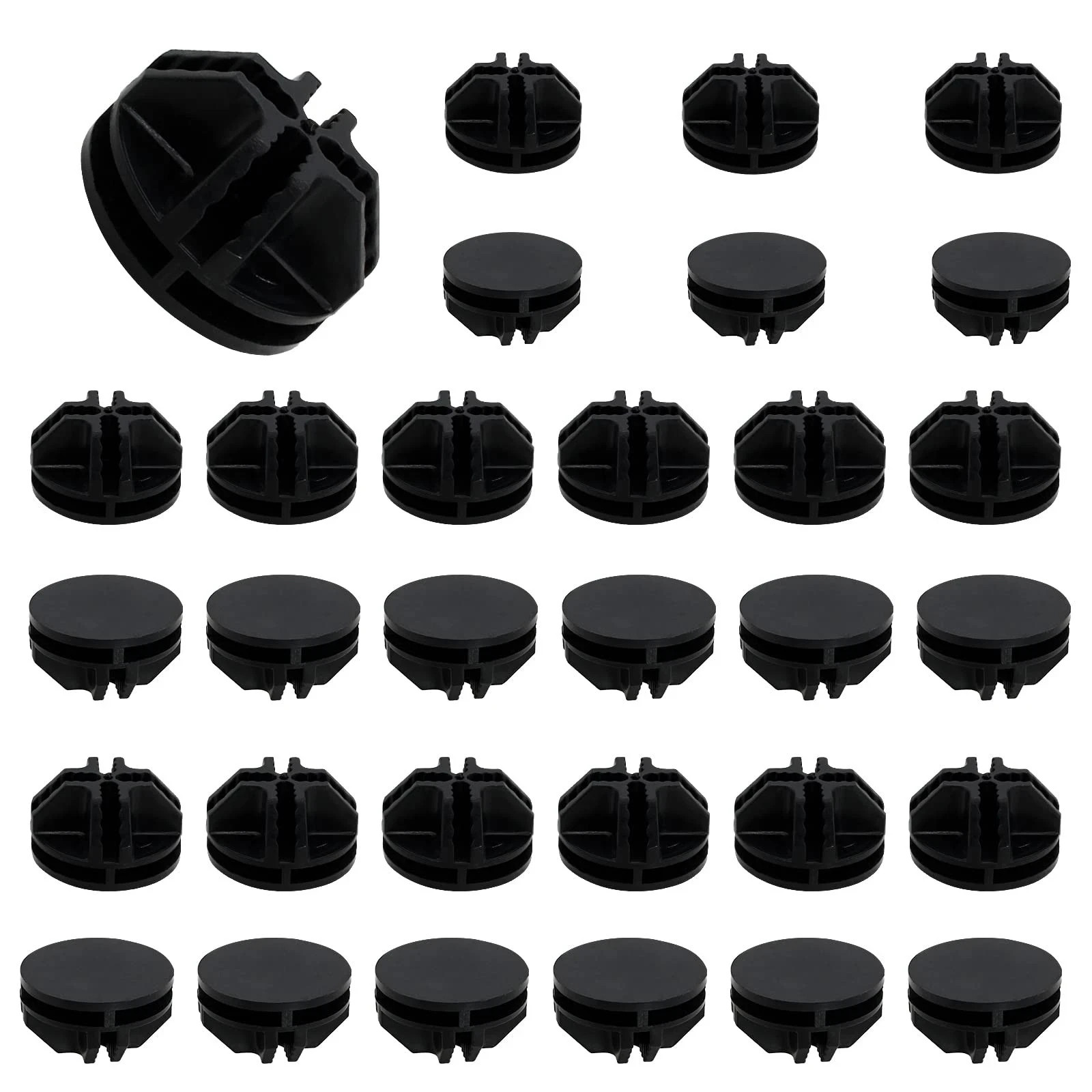 Moicstiy 30Pcs Wire Cube Plastic Connectors Grid Organizer Black
