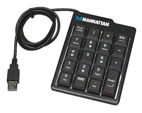 Manhattan USB Numeric Keypad with 18 Full-size keys (176354)