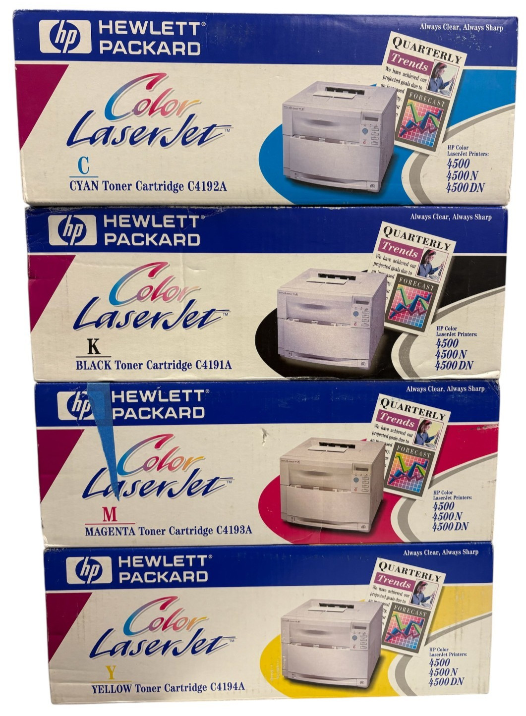 LOT OF 4-HP Color LaserJet Cartridge C4191A, C4192A, C4193A, C4194A NIB