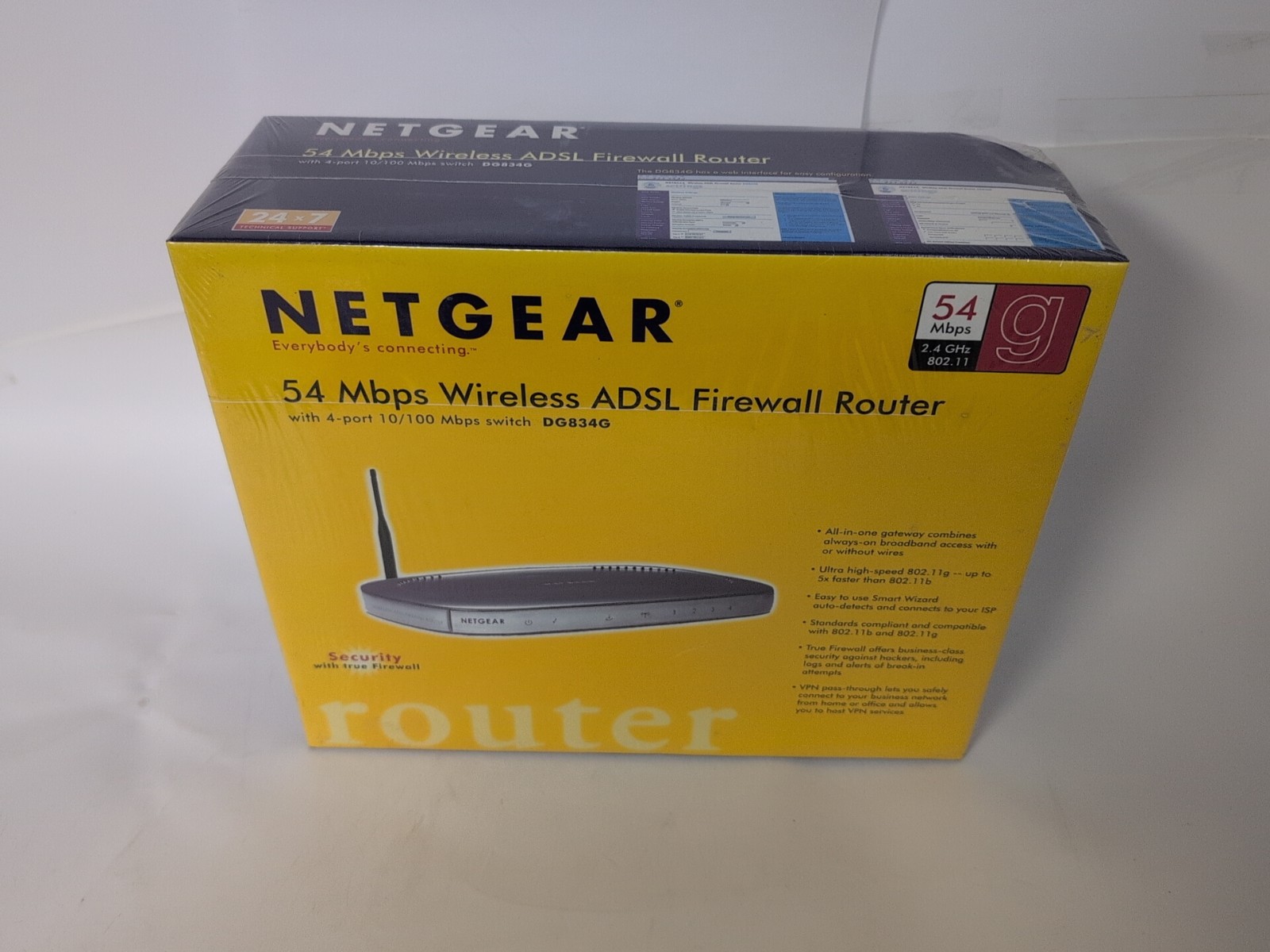 NETGEAR 54 Mbps Wireless ADSL Firewall Router DG834G