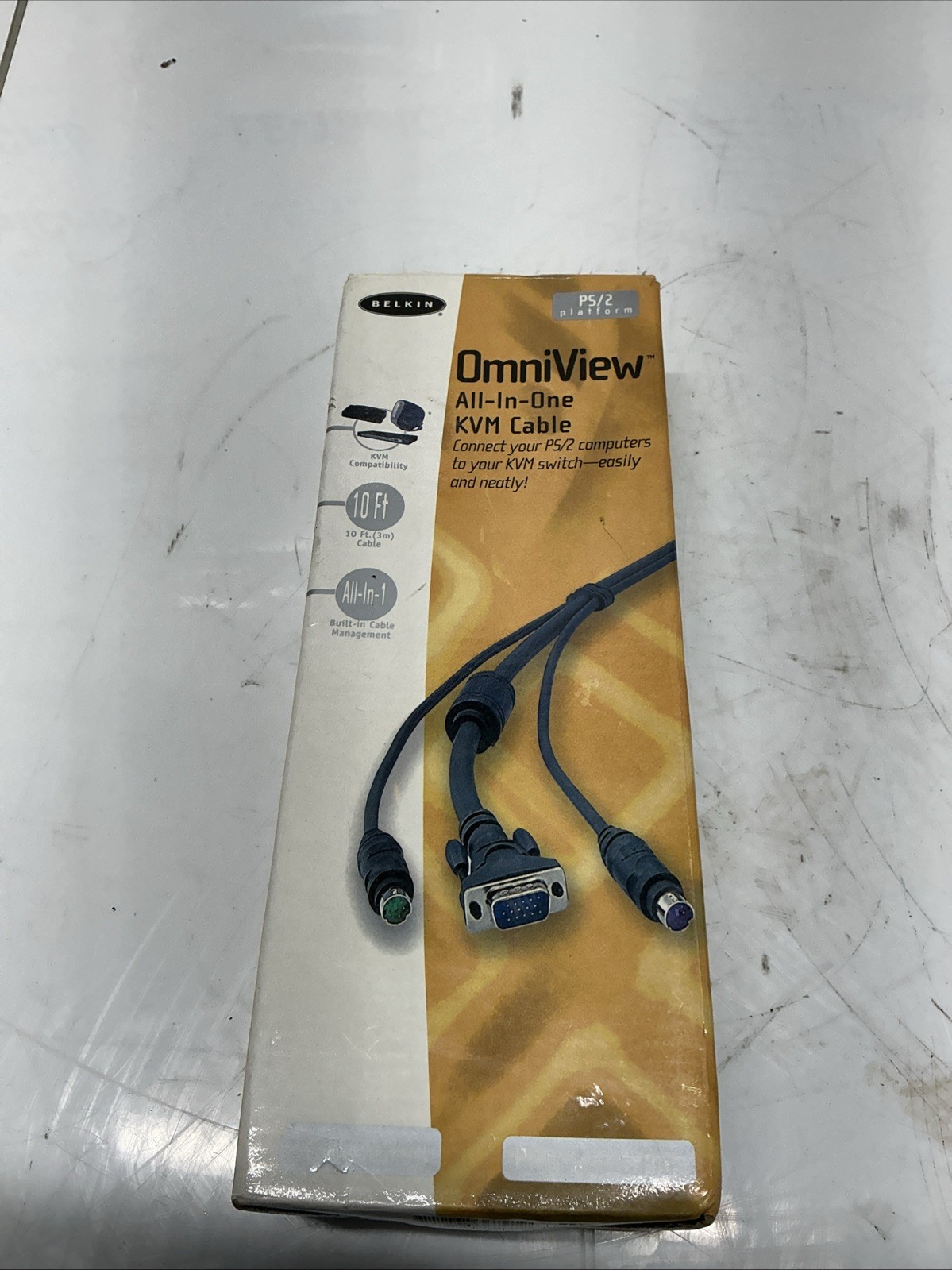 Belkin OmniView All-In-One KVM Cable PS/2 VGA 10ft Pro Series Plus  W-397
