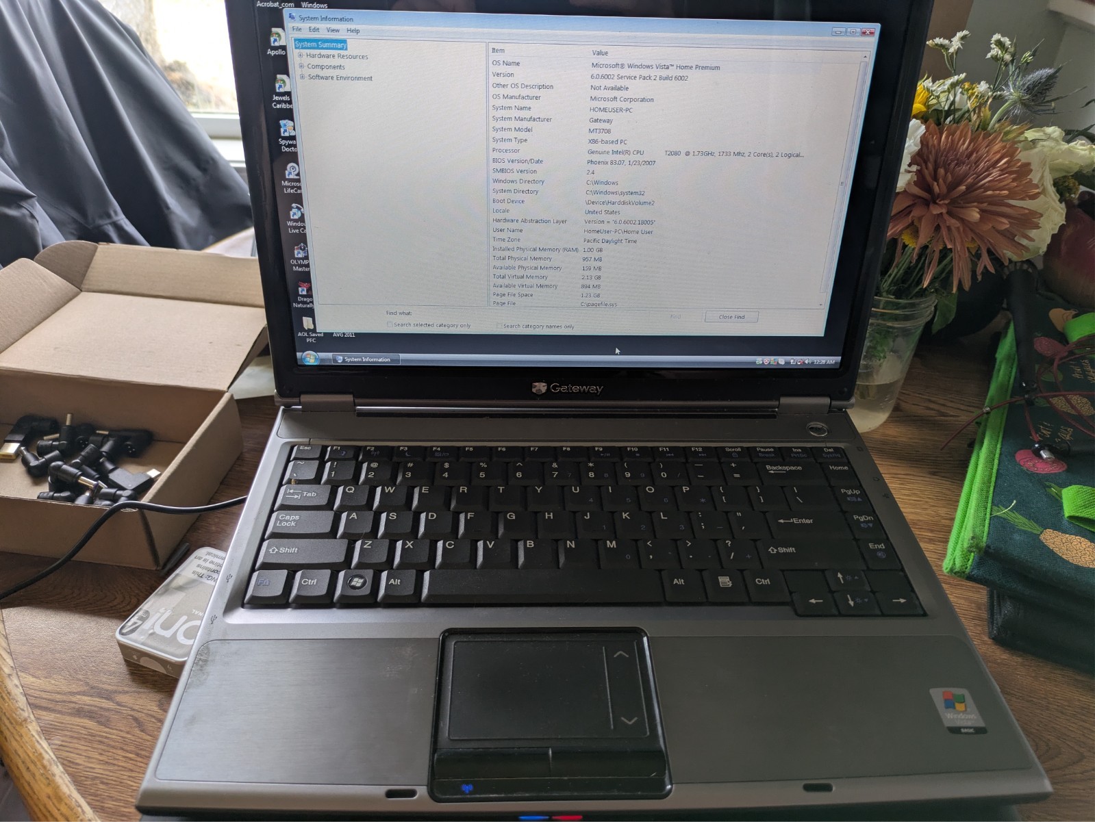Gateway W340UI Intel 2 Core 1.73GHz 1GB RAM No HDD No Charger