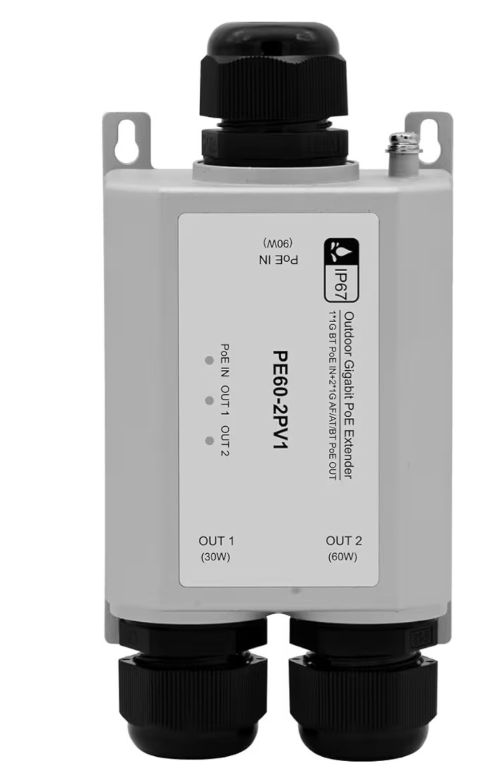 Outdoor PoE++ Extender, 90W Input (60W+30W Outputs) – 2 Channel Gigabit PoE Repe