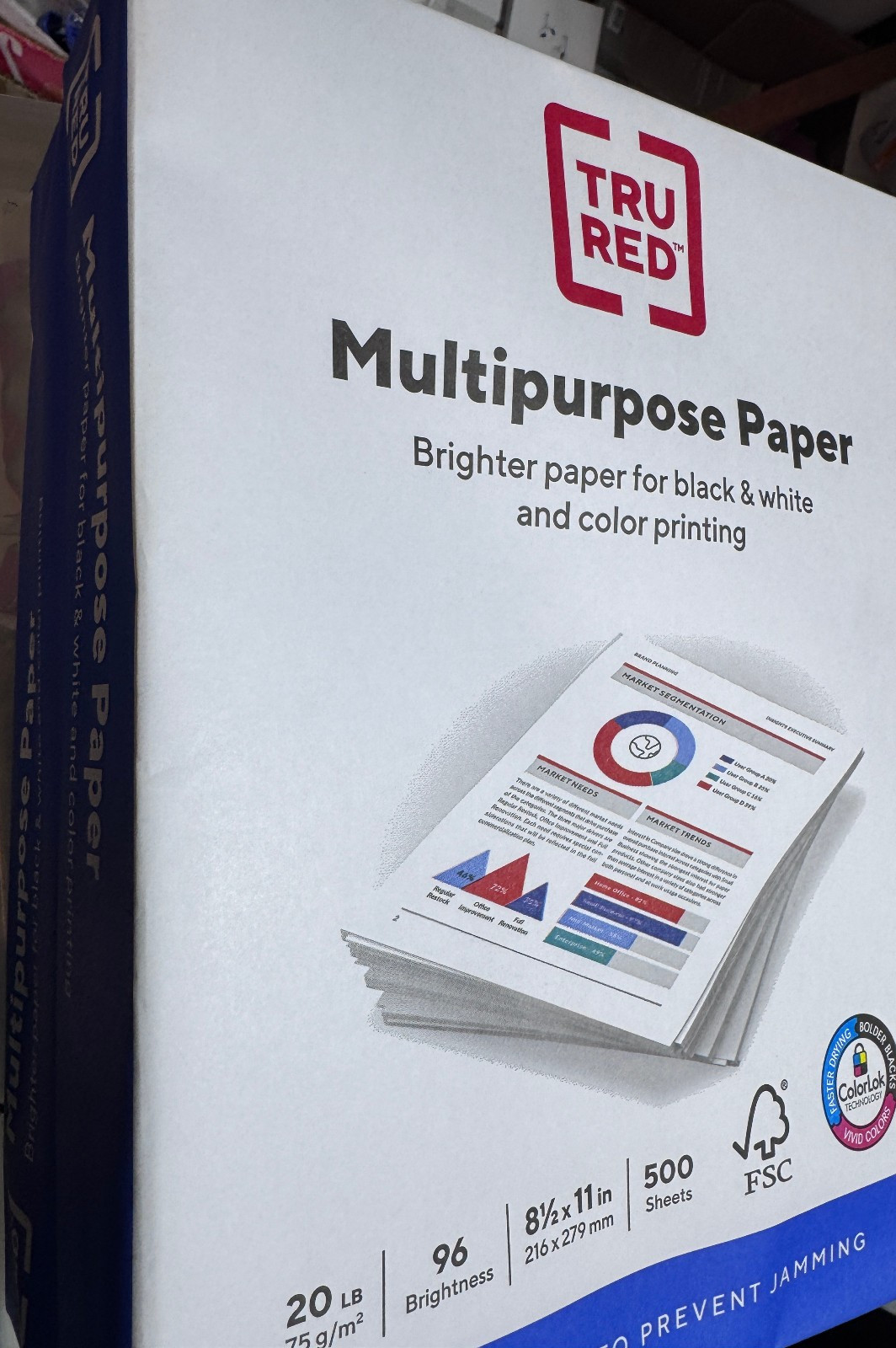TRU RED 8.5 X 11 Multipurpose Paper, 20 Lbs., 96 Brightness, LOT OF 2 REAMS