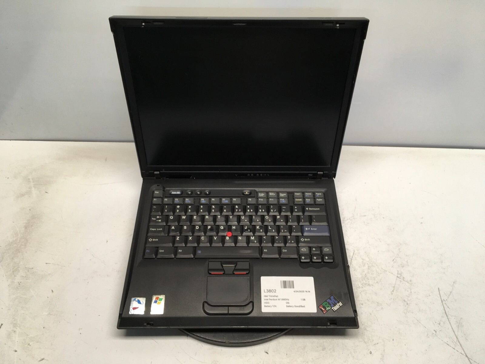 IBM ThinkPad R52 Intel Pentium M 1.86GHz 1 GB NO HDD - Dim Screen