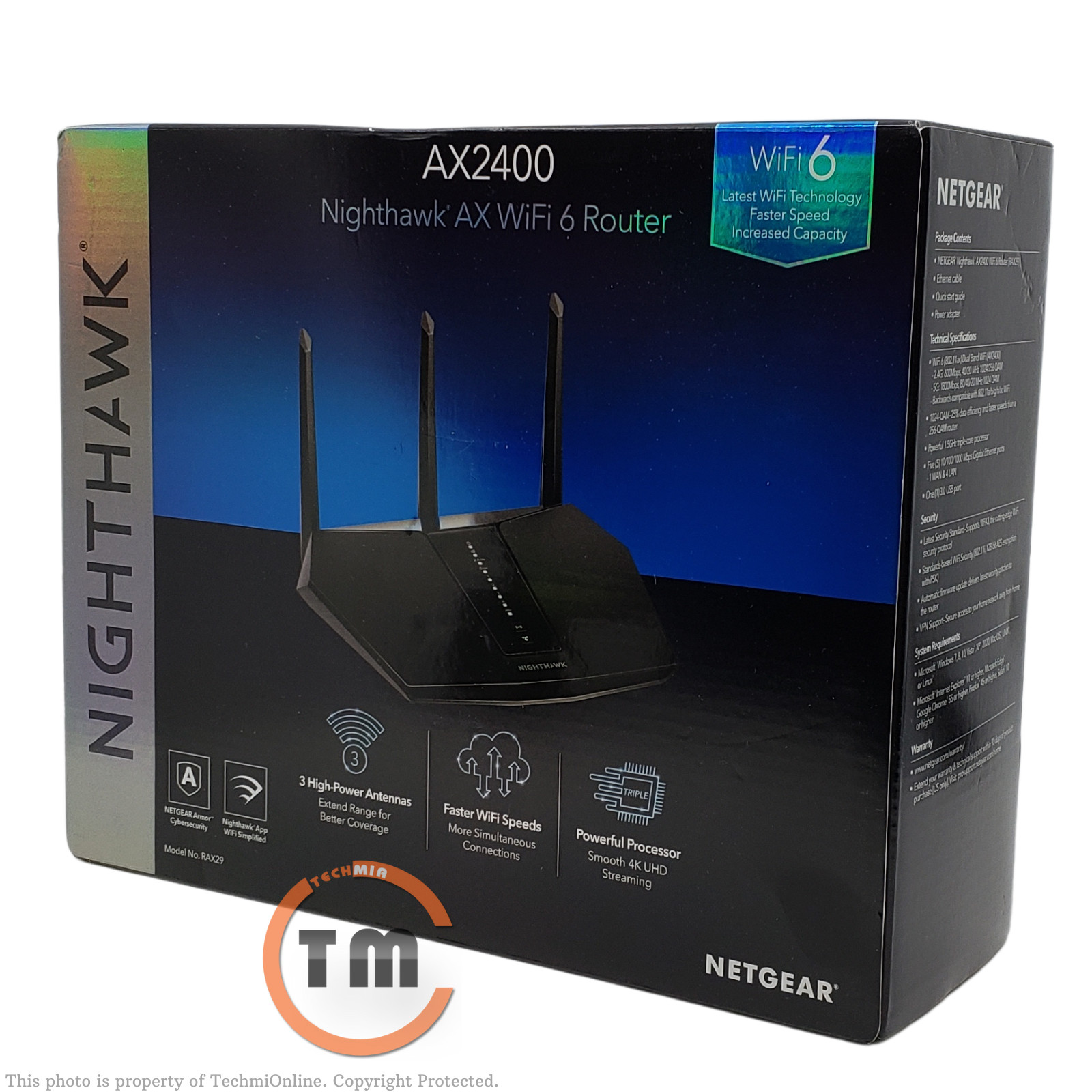 Netgear Nighthawk AX2400 Dual-Band WiFi 6 Router NETGEAR Armor™ (RAX29)™
