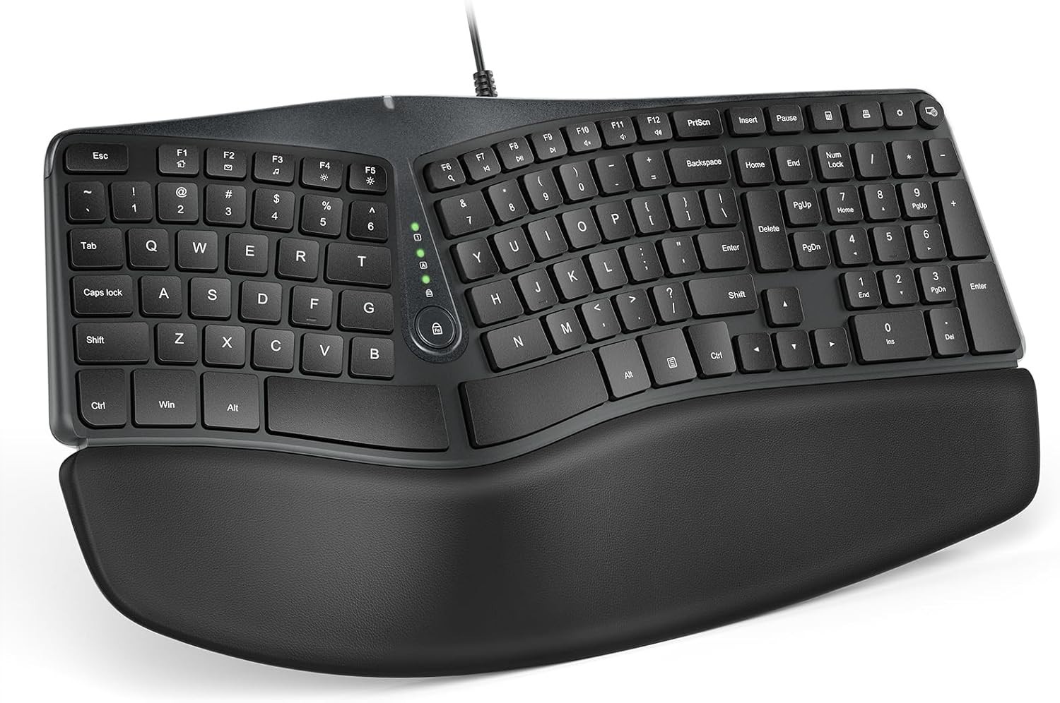 Nulea Split Key Ergonomic USB Wired Desktop Full Size Keyboard Number Pad USED