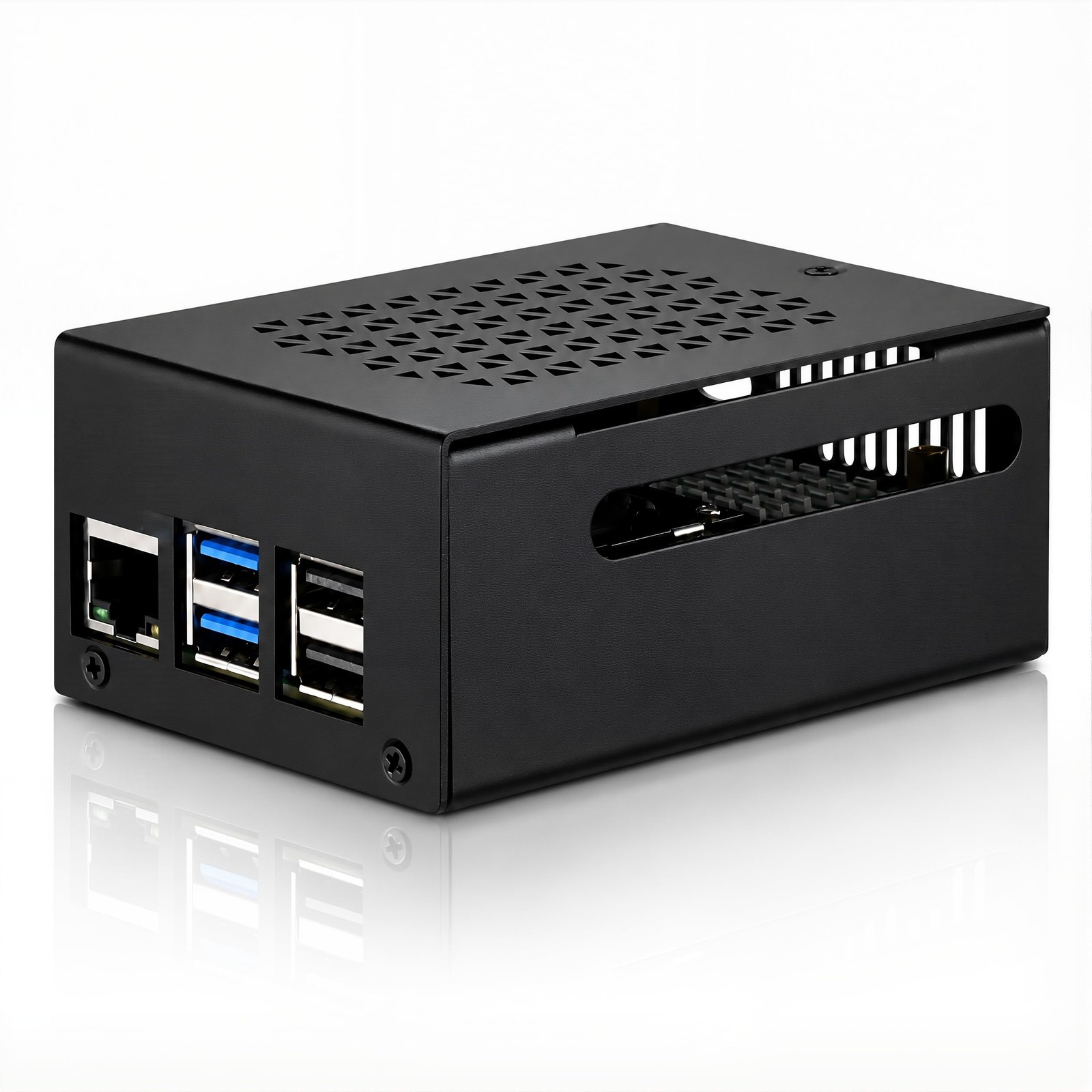 Aluminum Metal Case Raspberry Pi 5 Space Active Cooler NVMe POE HAT Vented