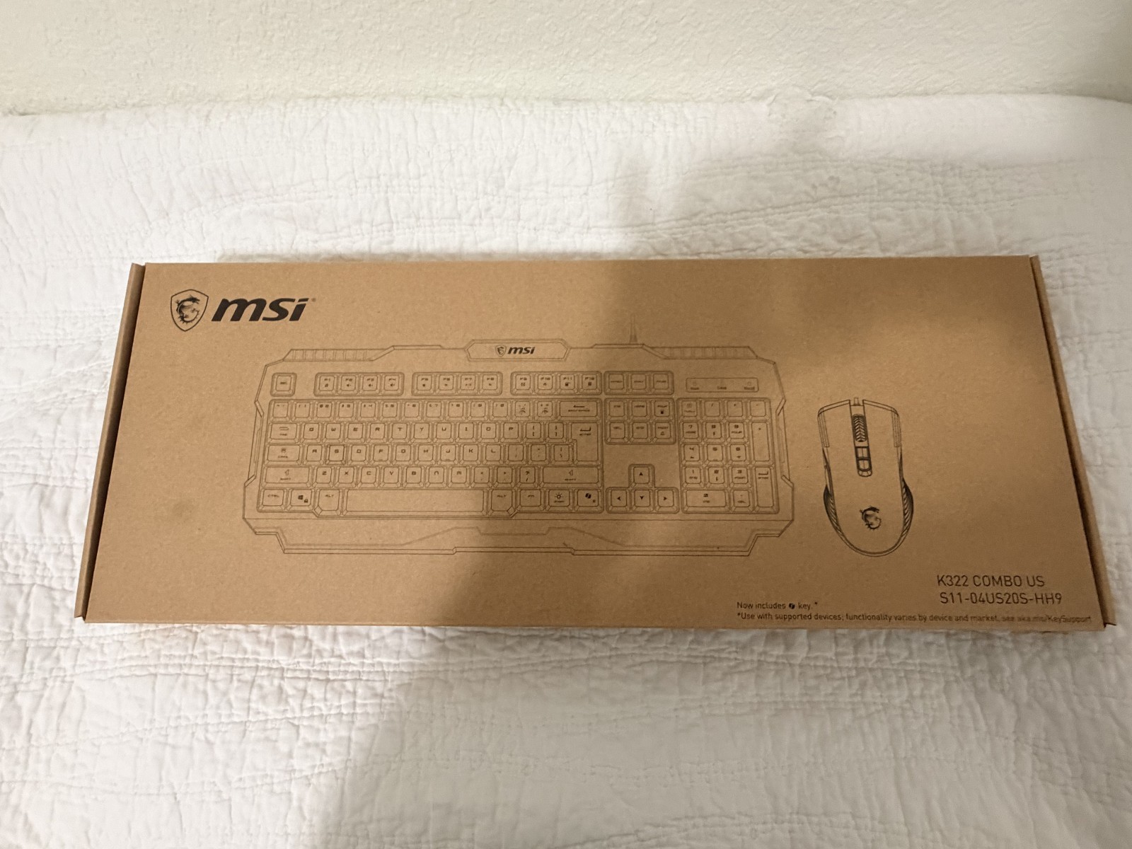MSI K322 M321  COMBO US keyboard And Mouse Open Box unused