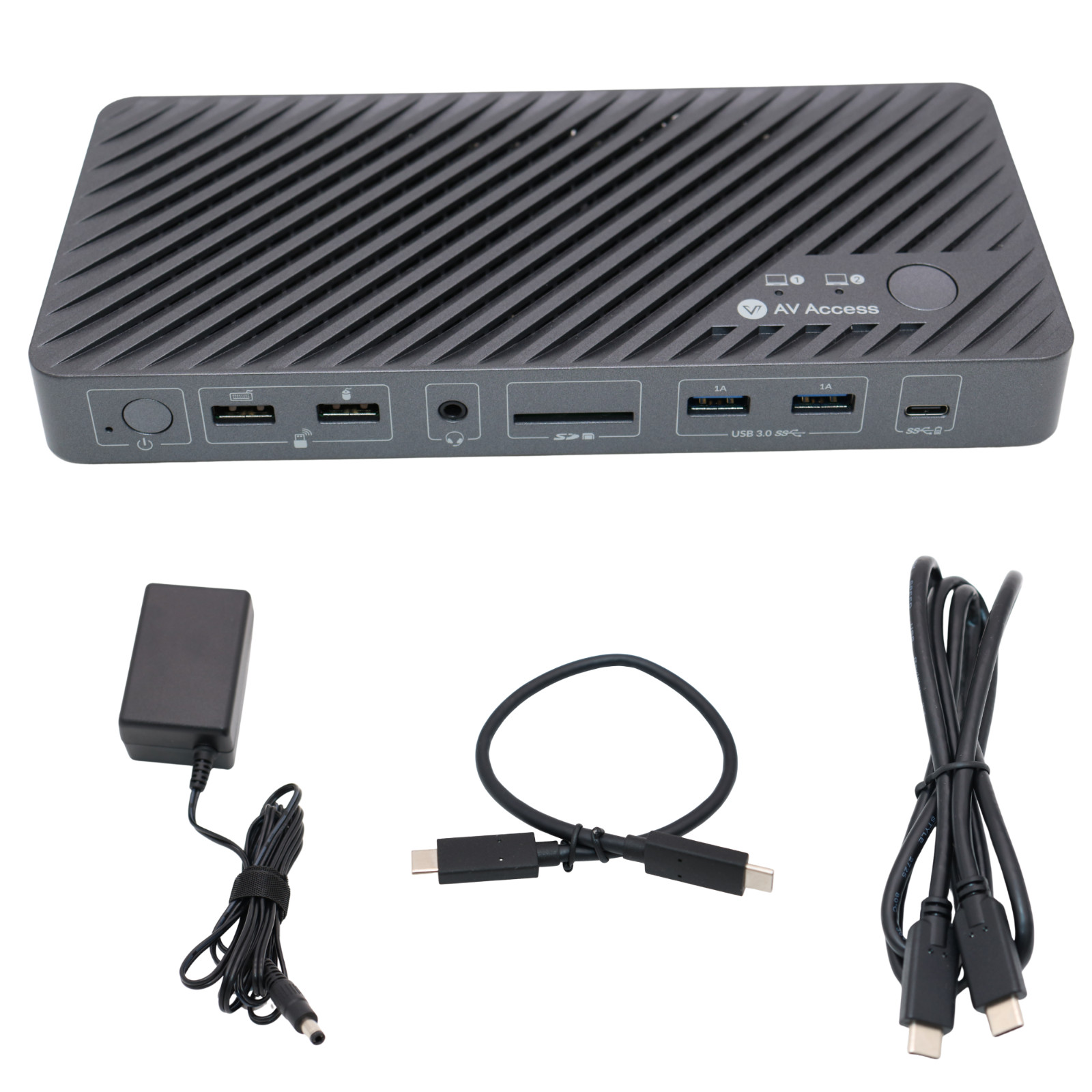 AV Access KD-E20 Dual Monitor USB-C KVM Switch Docking Station 2 Laptop 4K 100W