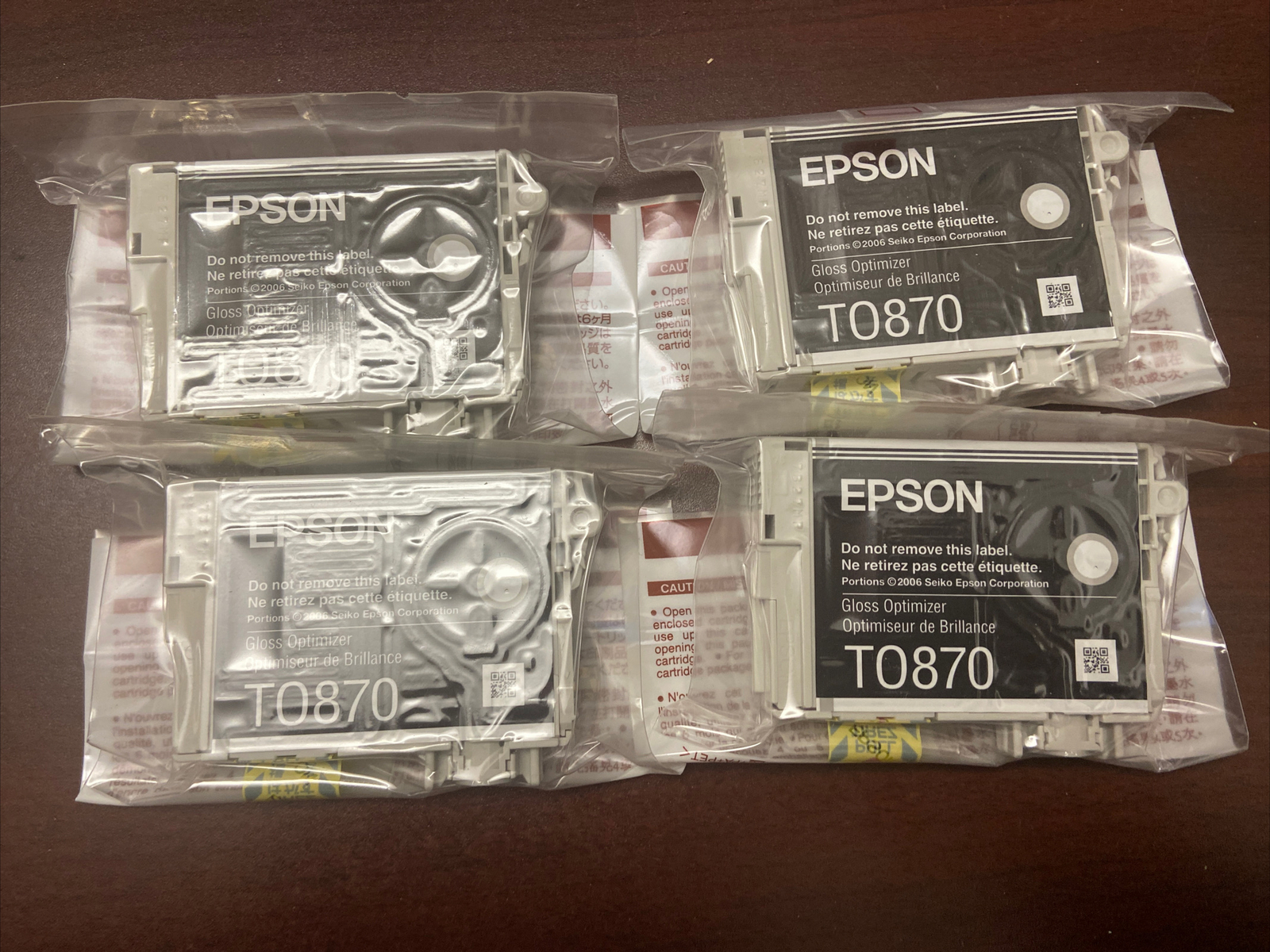 Genuine Epson T0870 Gloss Optimizer Set Of 4 Cartridge Sealed