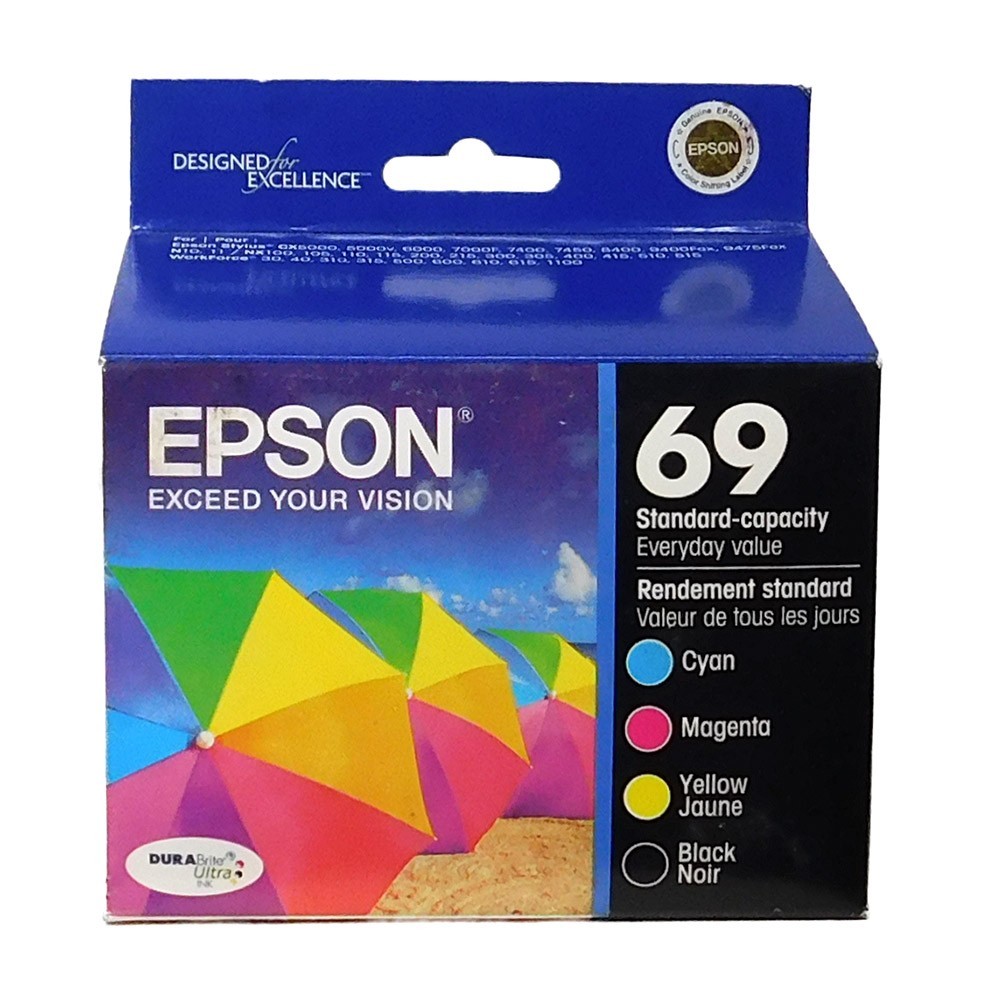 Epson 69/T069120-BCS 4 Pack Combo Ink Cartridge-New in Box