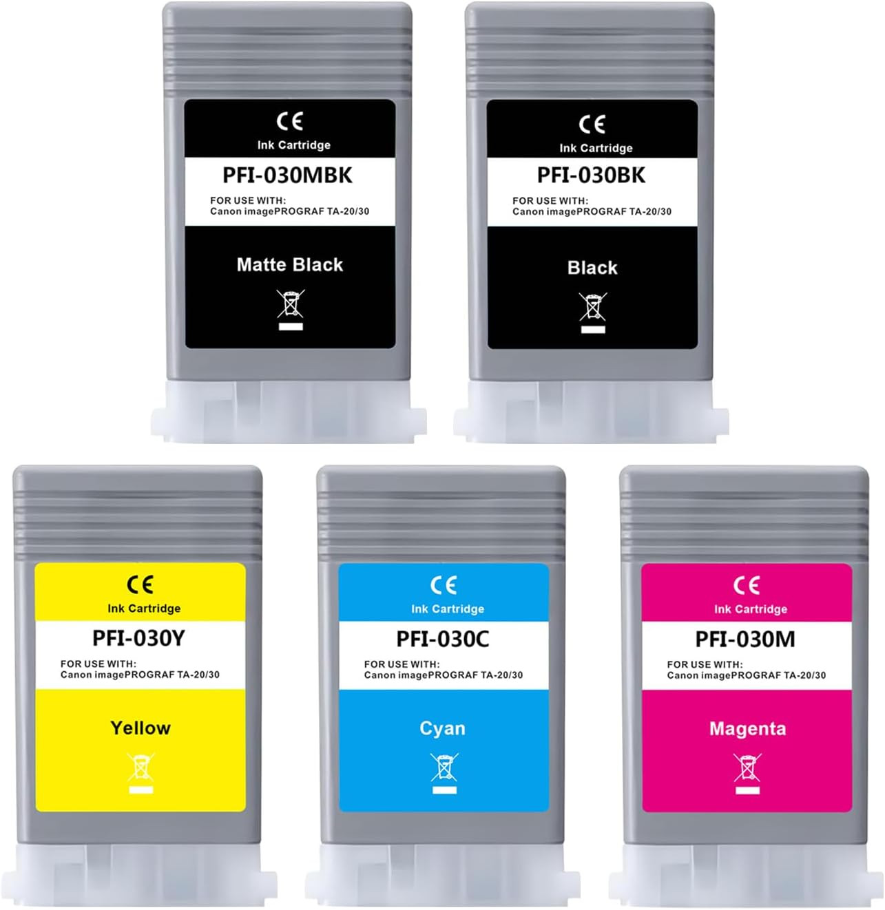 YOUEXPERT PFI 030 Ink Cartridges 5Pack PFI-030 PFI-030MBK PFI-030BK PFI-030C PFI