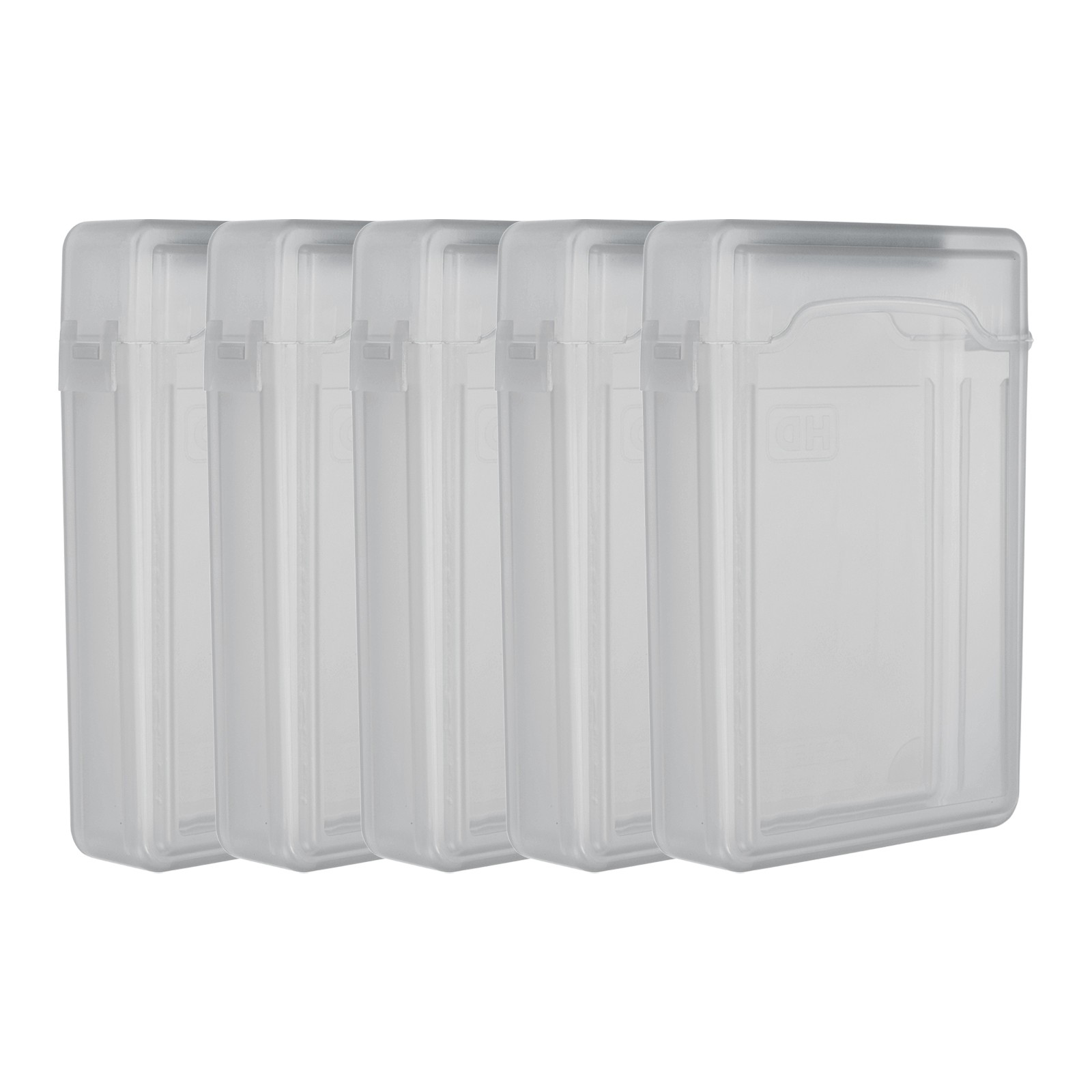 6.5" x 4.5" Hard Drive Disk Case, 5Pcs Plastic Hard Disk Storage Case, Grey