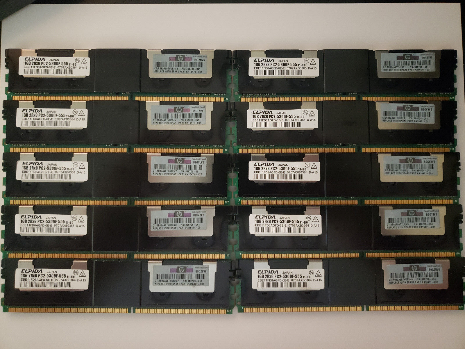 HP EBE11FD8AGFD-6E-E 398706-051 2Rx8 PC2 Server Memory 10GB 10X1GB