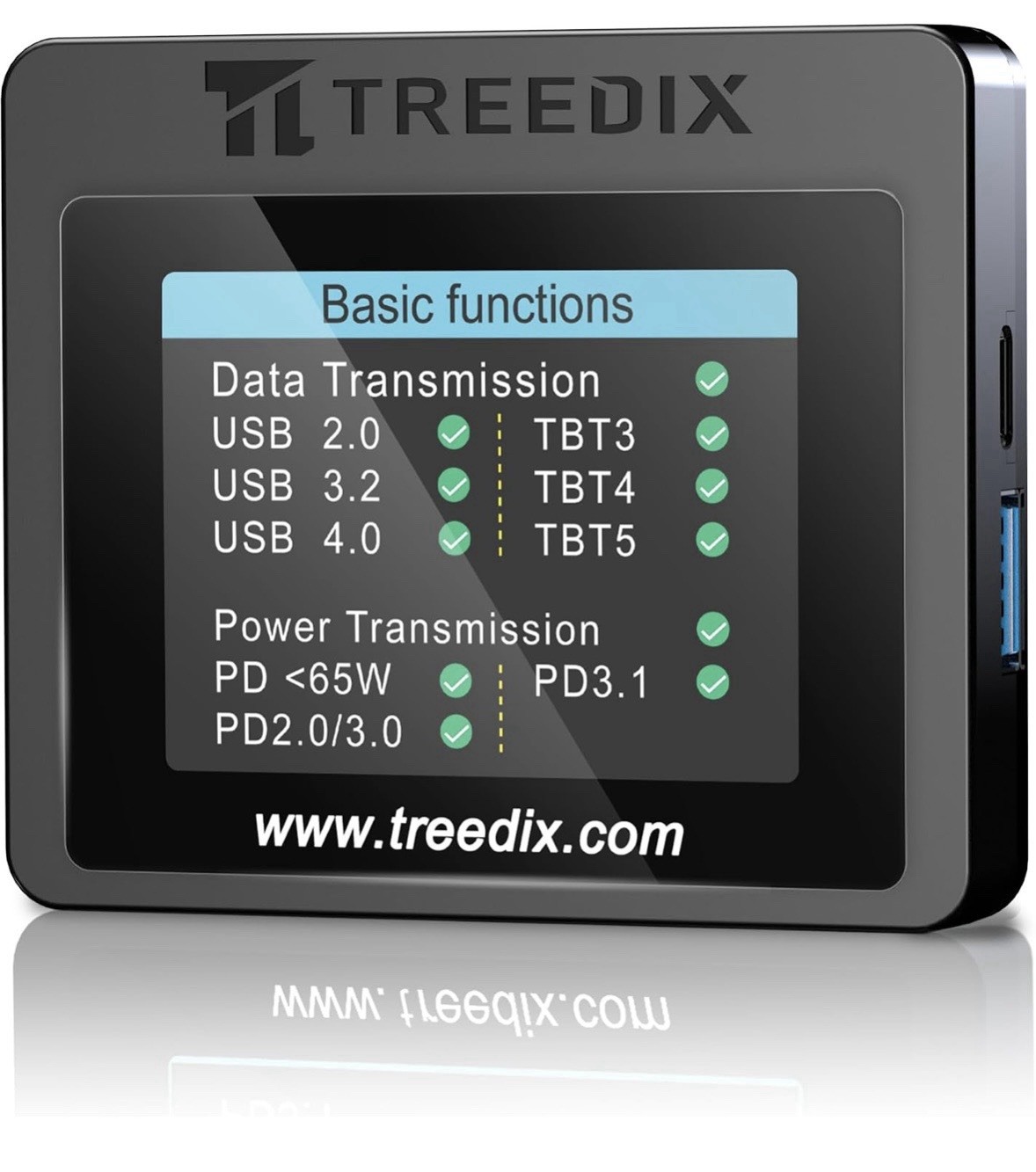 Treedix USB Cable Tester with 2.4in Display Resistance Meter eMarker Type-C