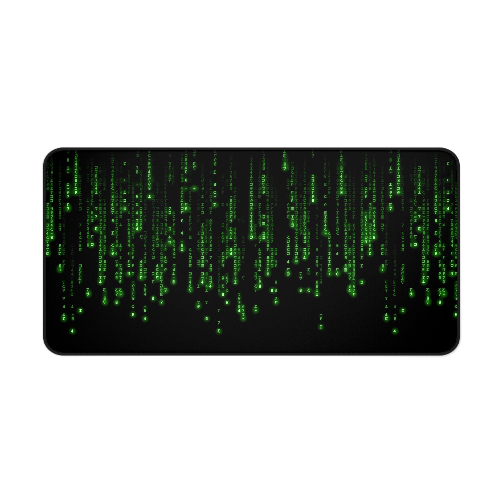 Cyberpunk XL Mousepad | Green Matrix Digital Rain Code Large Gaming Desk Mat