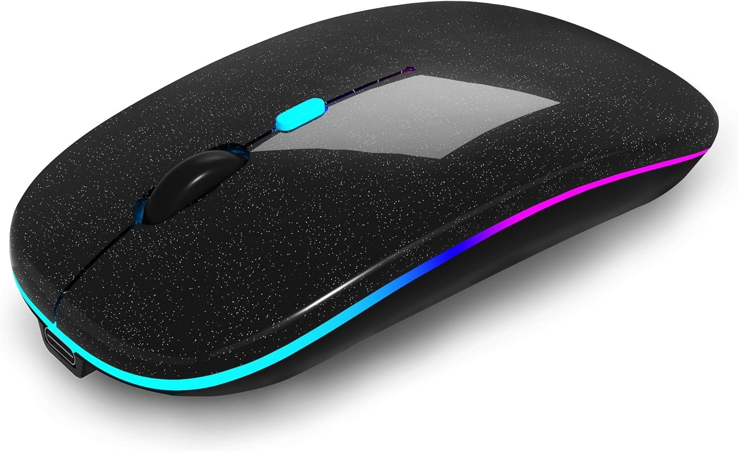 Elegant Dual Mode Wireless Mouse with LED Lights - Rechargeable & Silent Click