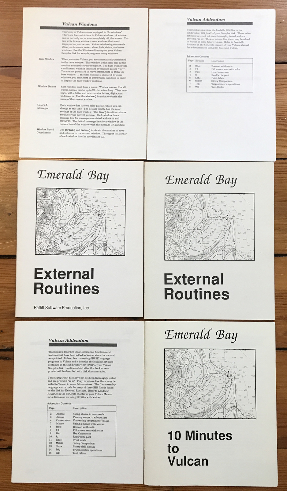 Set Lot 6 Vtg Emerald Bay External Routines Vulcan Computer Books Wayne Ratliff