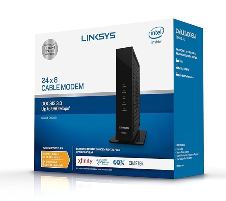 LINKSYS DOCSID 3.0 24x8 Cable Modem Never Used Still In Box