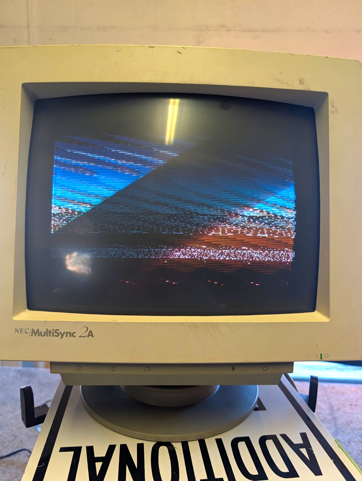 NEC MultiSync 2A 16in CRT Monitor 1024x768 85Hz VGA Tested Working Beige