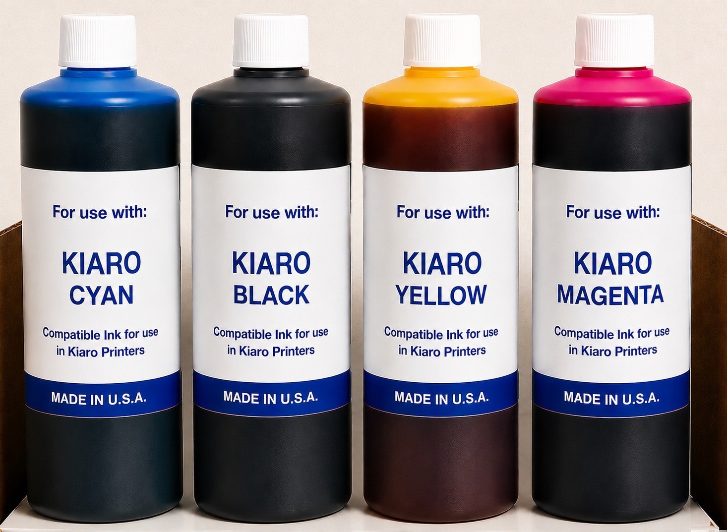 COMPATIBLE INK REFILL Kiaro QuickLabel,  QL-120, QL-120e, QL-111 (4,000ml) CYMK