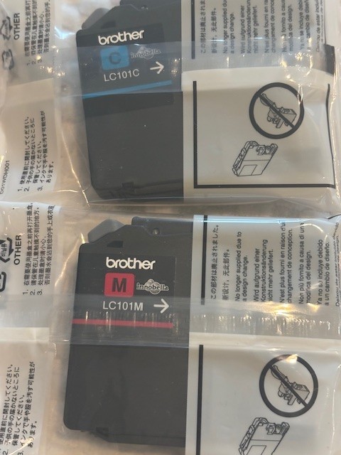 Lot Of 2 Brother LC101M LC101C Cyan & Magenta Ink Cartridges Genuine OEM