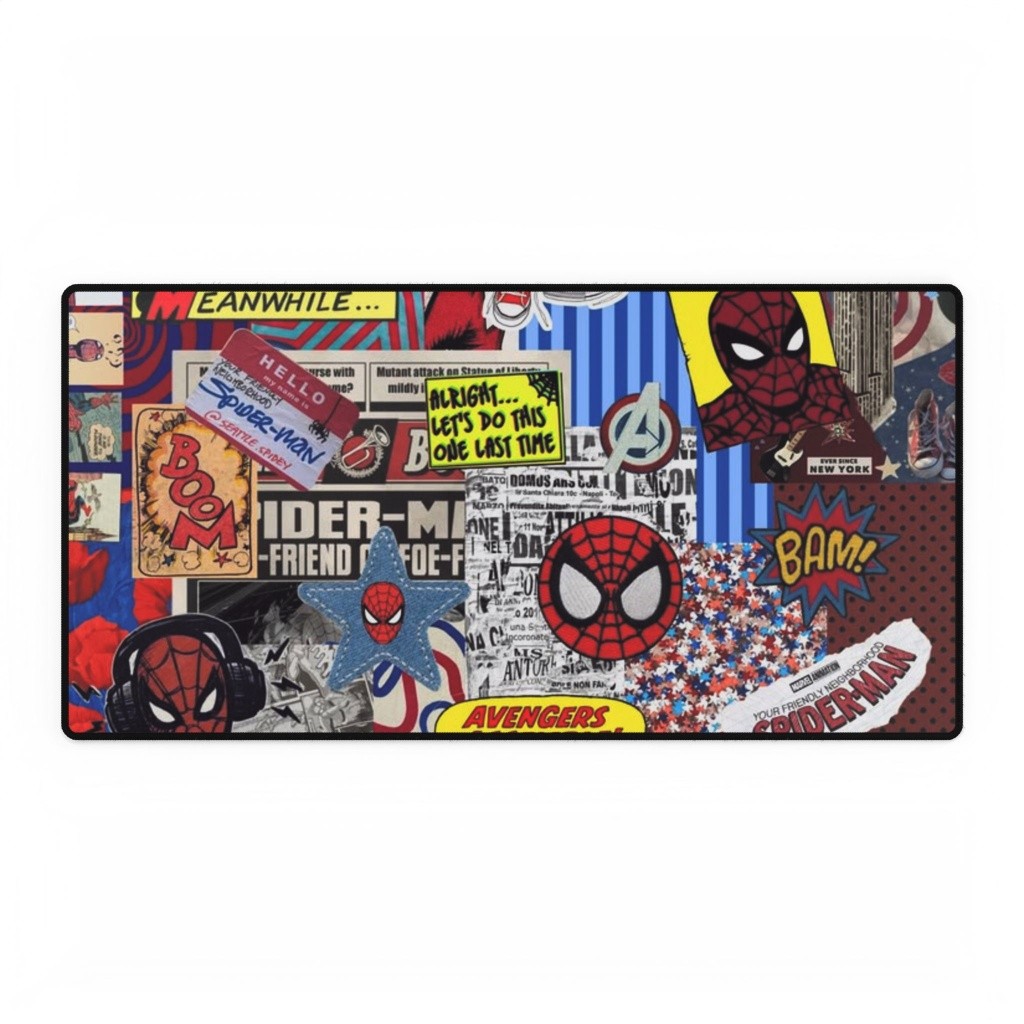Spider-Man Into The Spider Verse Collage Mouse Pad Desk Mats Marvel Comics