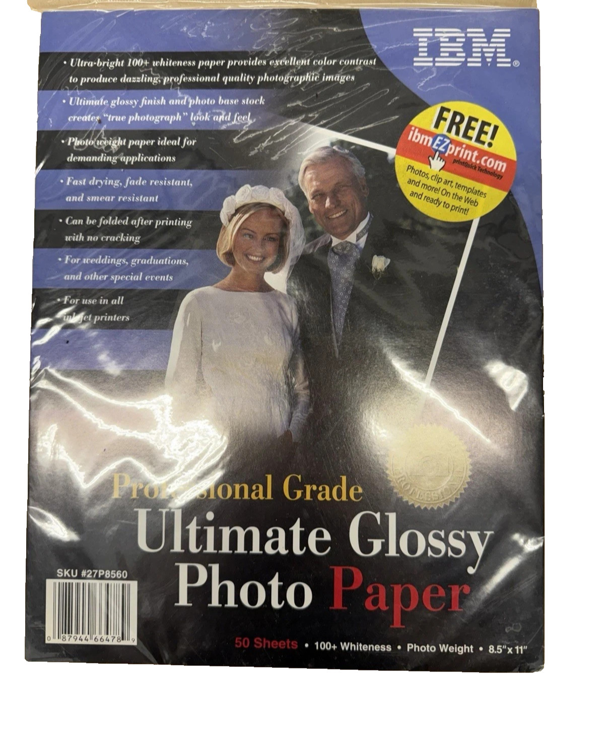 IBM Professional Grade Ultimate Glossy Photo Paper 8.5 x 11 50 Sheets 27P8560