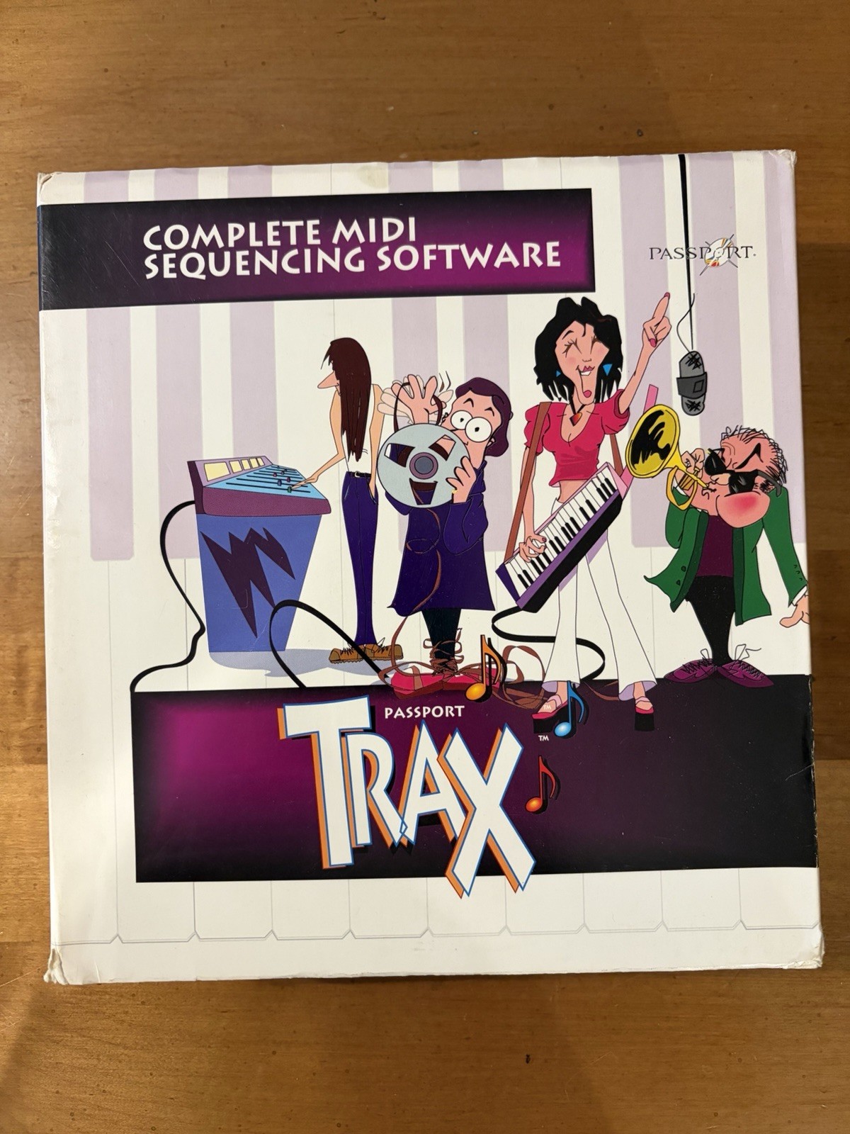 Passport Trax MIDI Sequencing Software Macintosh Mac 3.5” Floppy Disk Box