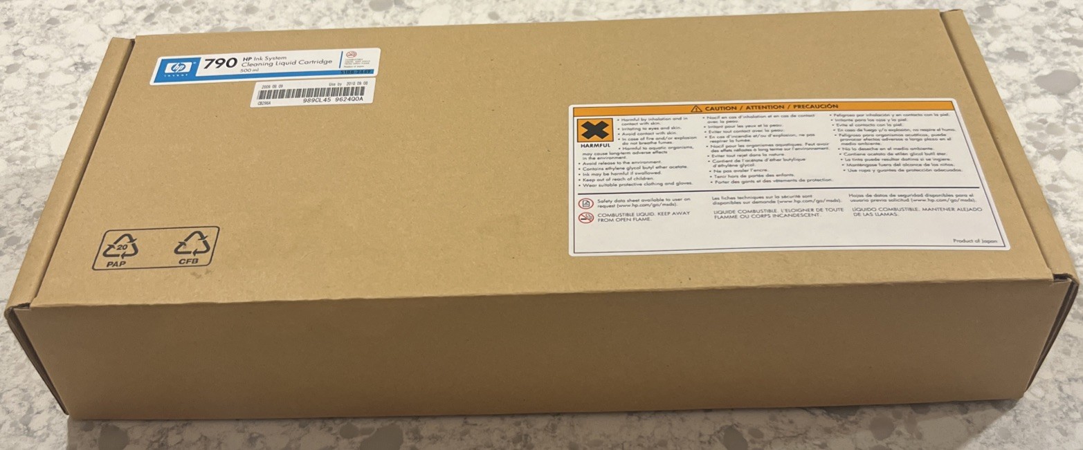 Genuine “New” HP Ink System Cleaning Liquid Cartridge #790  Factory Sealed CB296