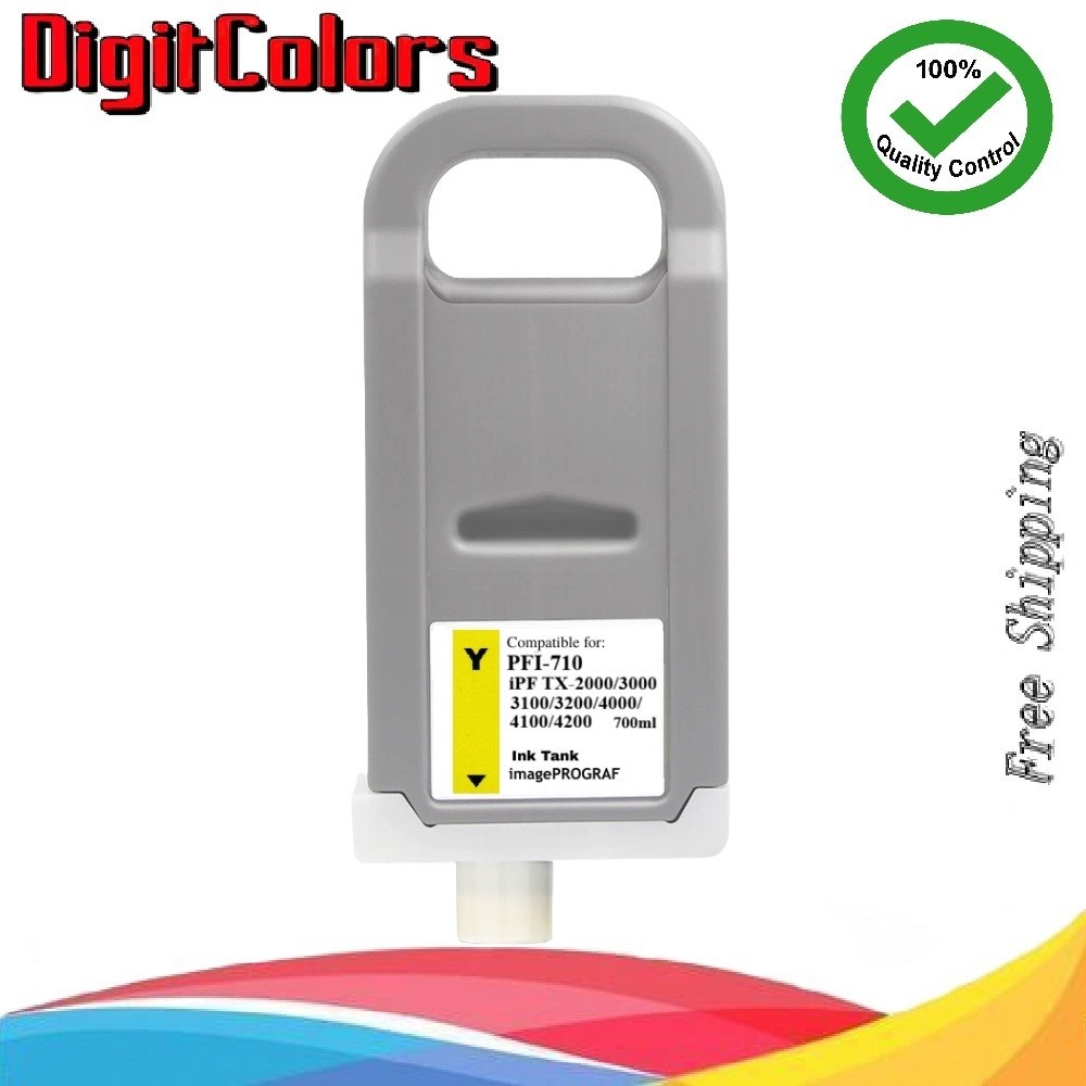 PFI-710 Yellow Ink Cartridge Fit Canon iPF TX- 2000 TX-3000 TX-3100 TX-3200