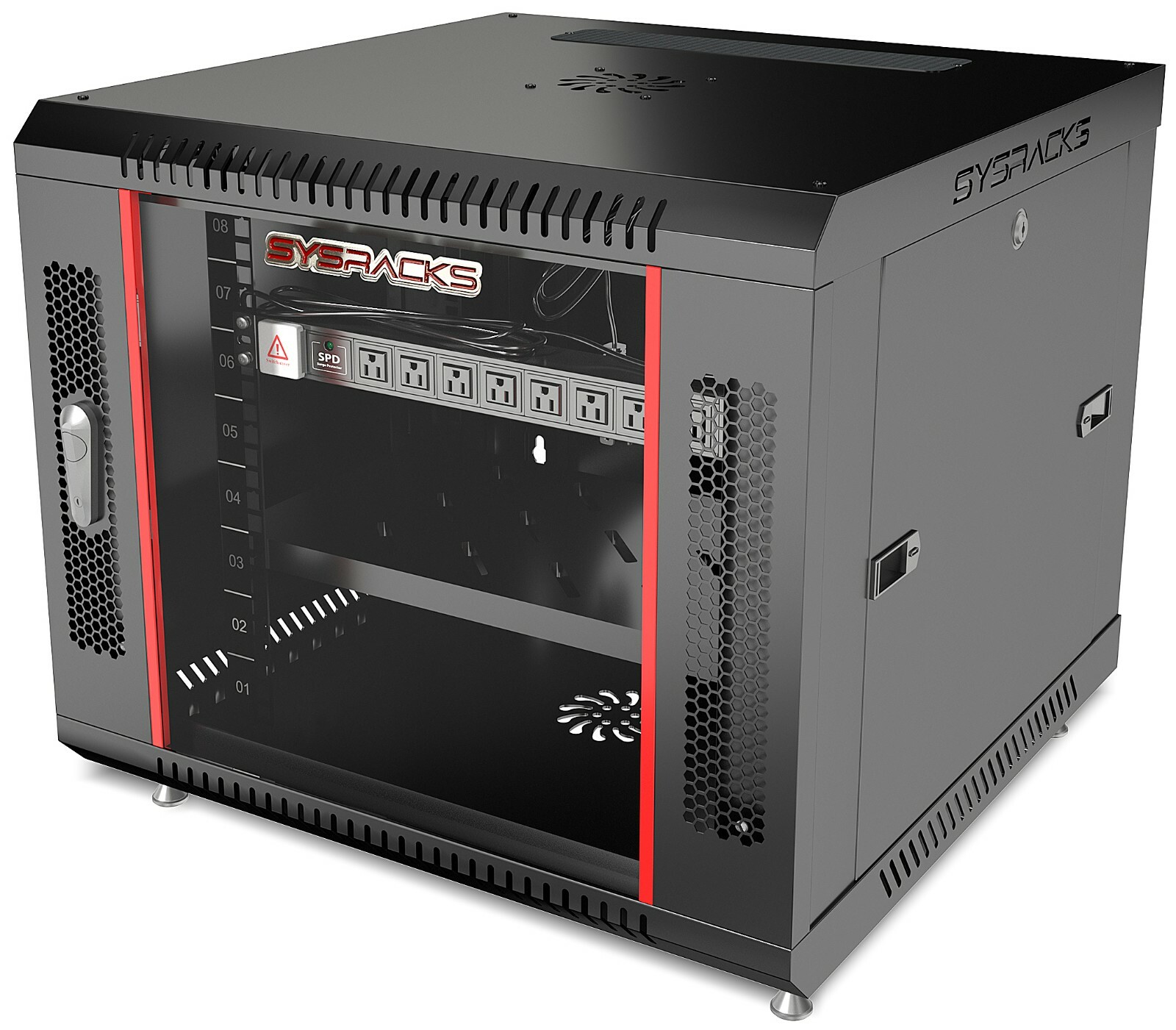 9U 24" Deep Wall Mount IT Network Server Rack Cabinet Enclosure 