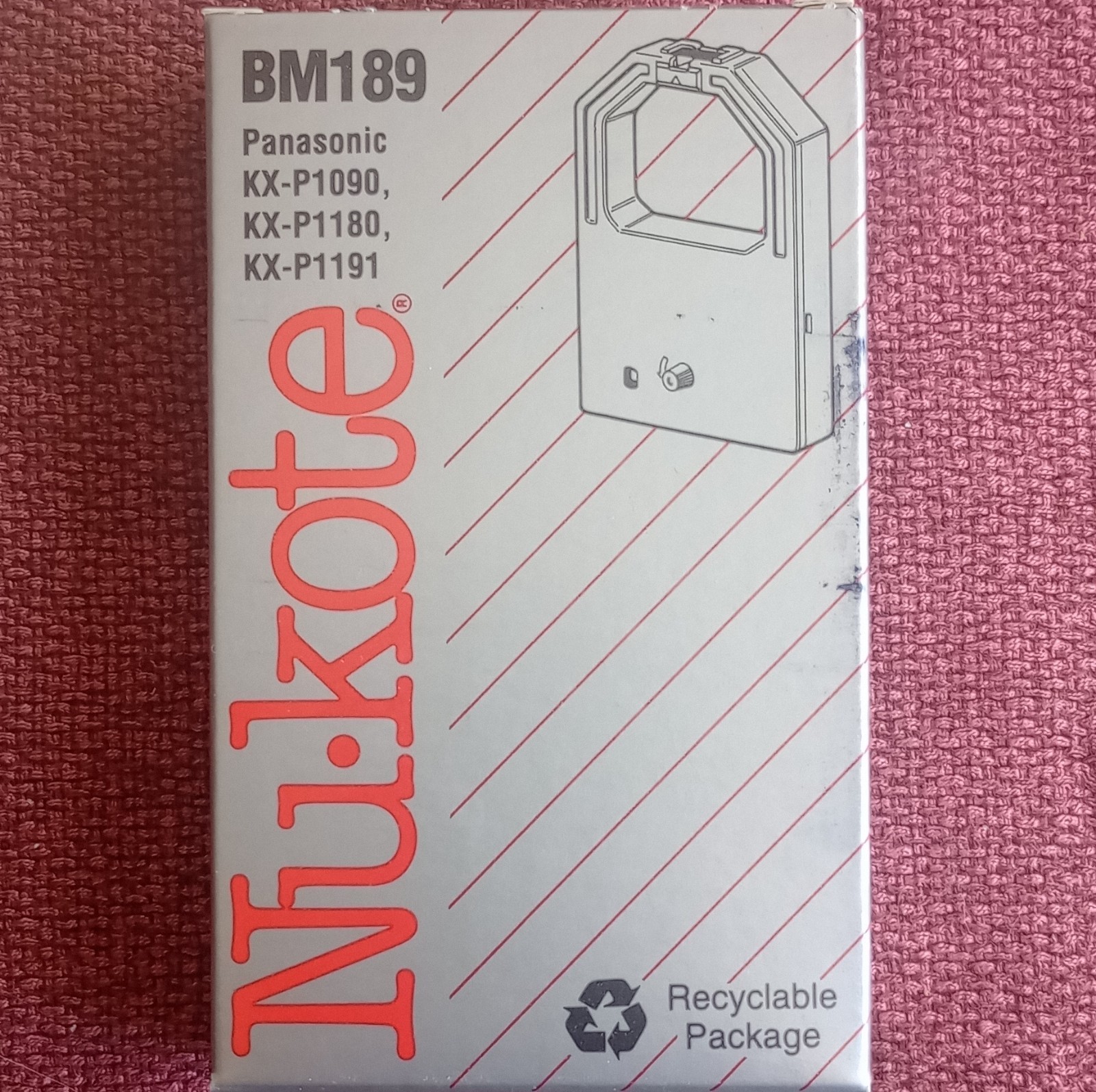 Nu-kote BM189 Black Dot Matrix Ribbon Panasonic KX-P1090 KX-P1180 KX-P1191