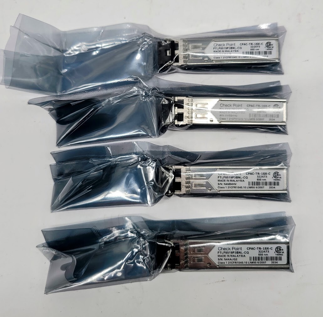 LOT OF 4 Check Point CPAC-TR-1 SX-C 10Gigabit Ethernet SFP+SR 850nm
