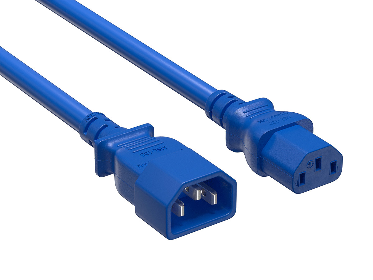 IEC C14 to C13 PDU Server Computer Power Cord 14 AWG SJT Heavy Duty
